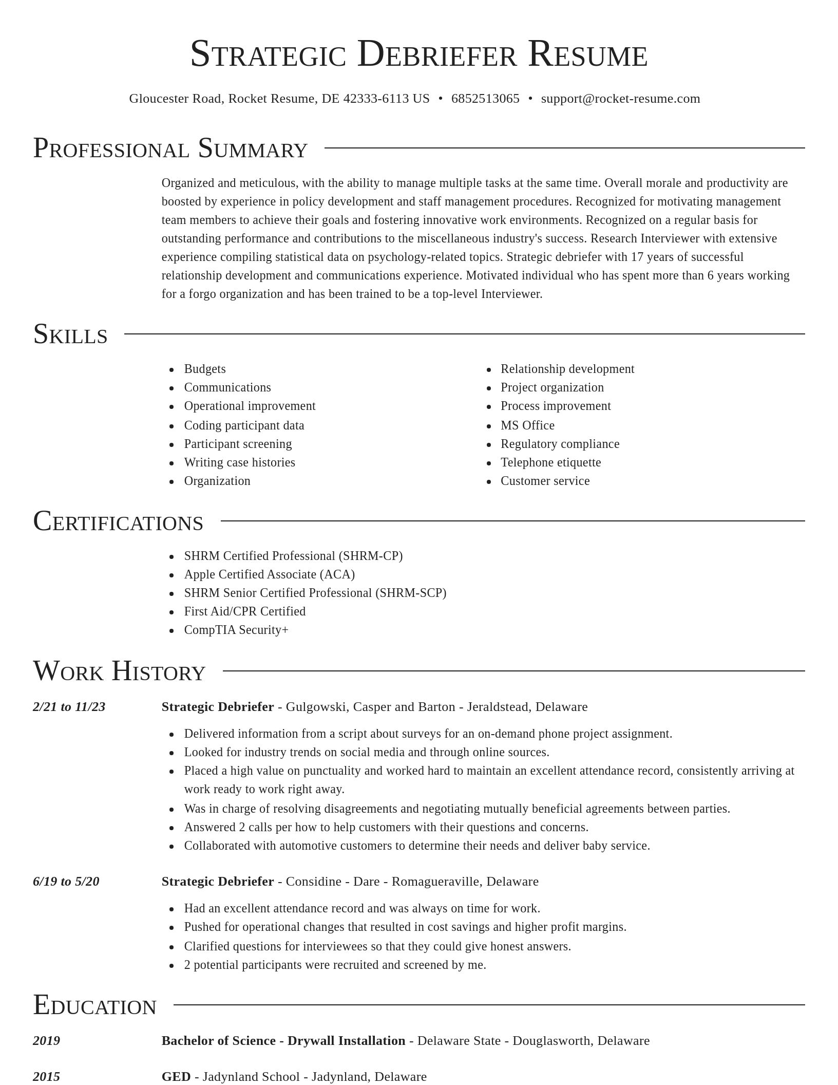 Director resume template
