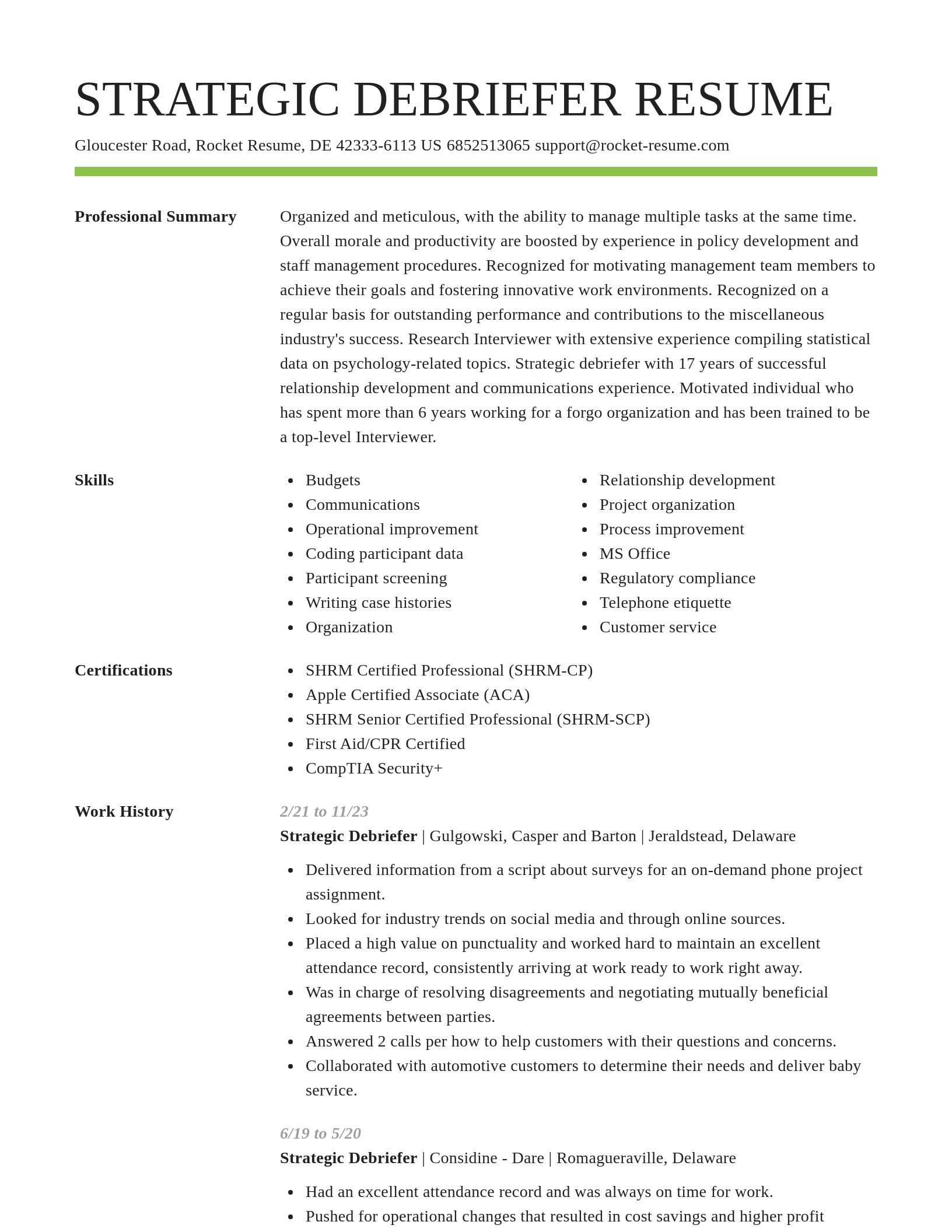 Smart resume template