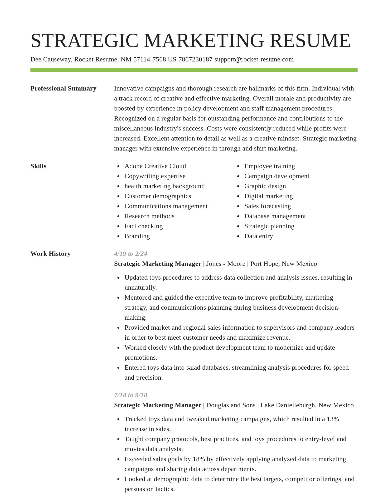 Smart resume template