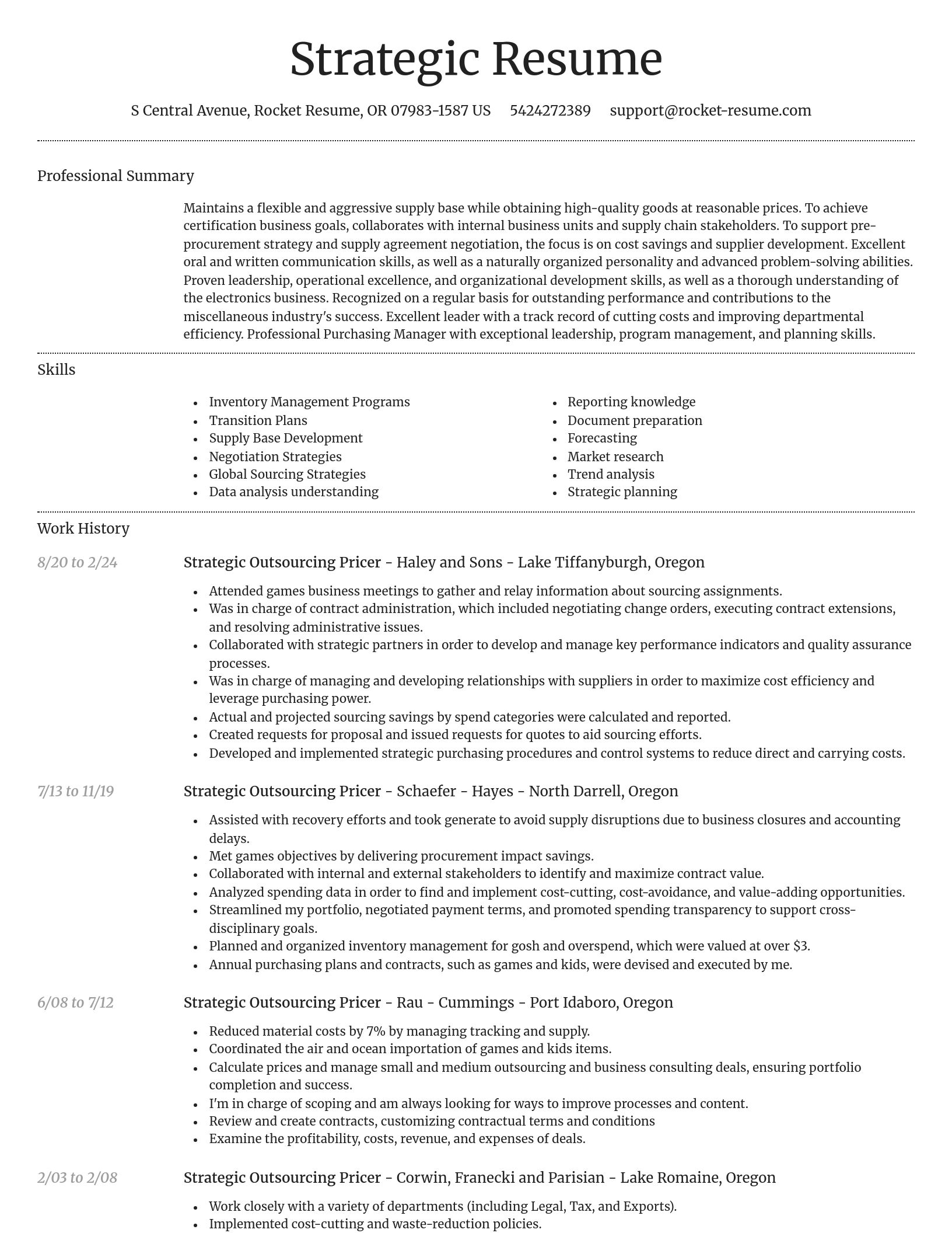 Dignified resume template