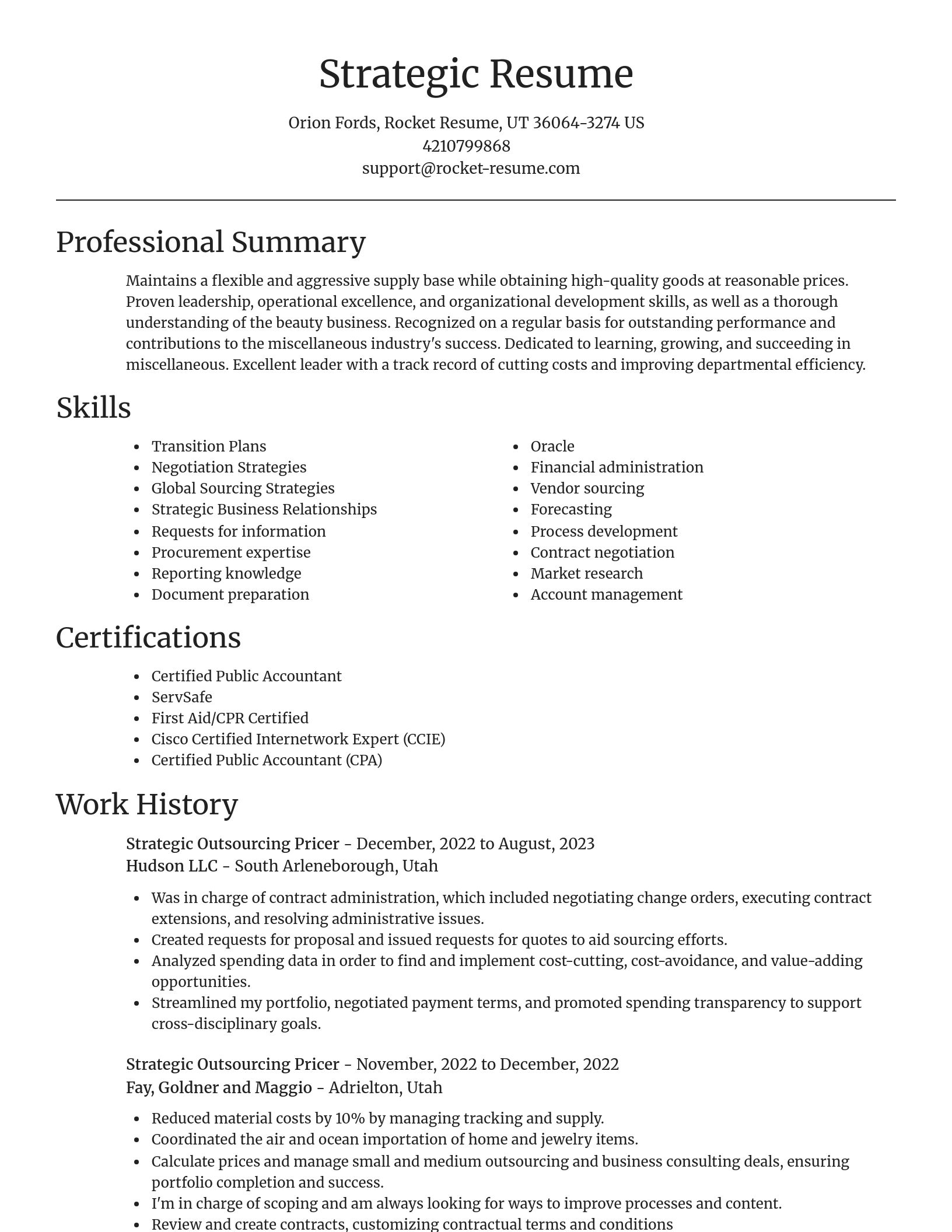 Focal Point resume template