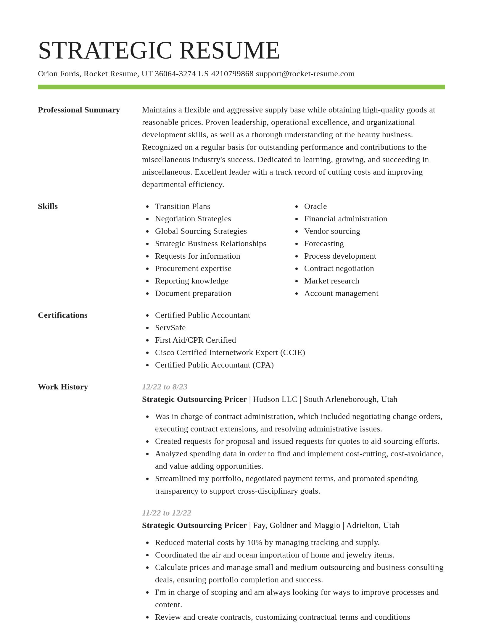 Smart resume template