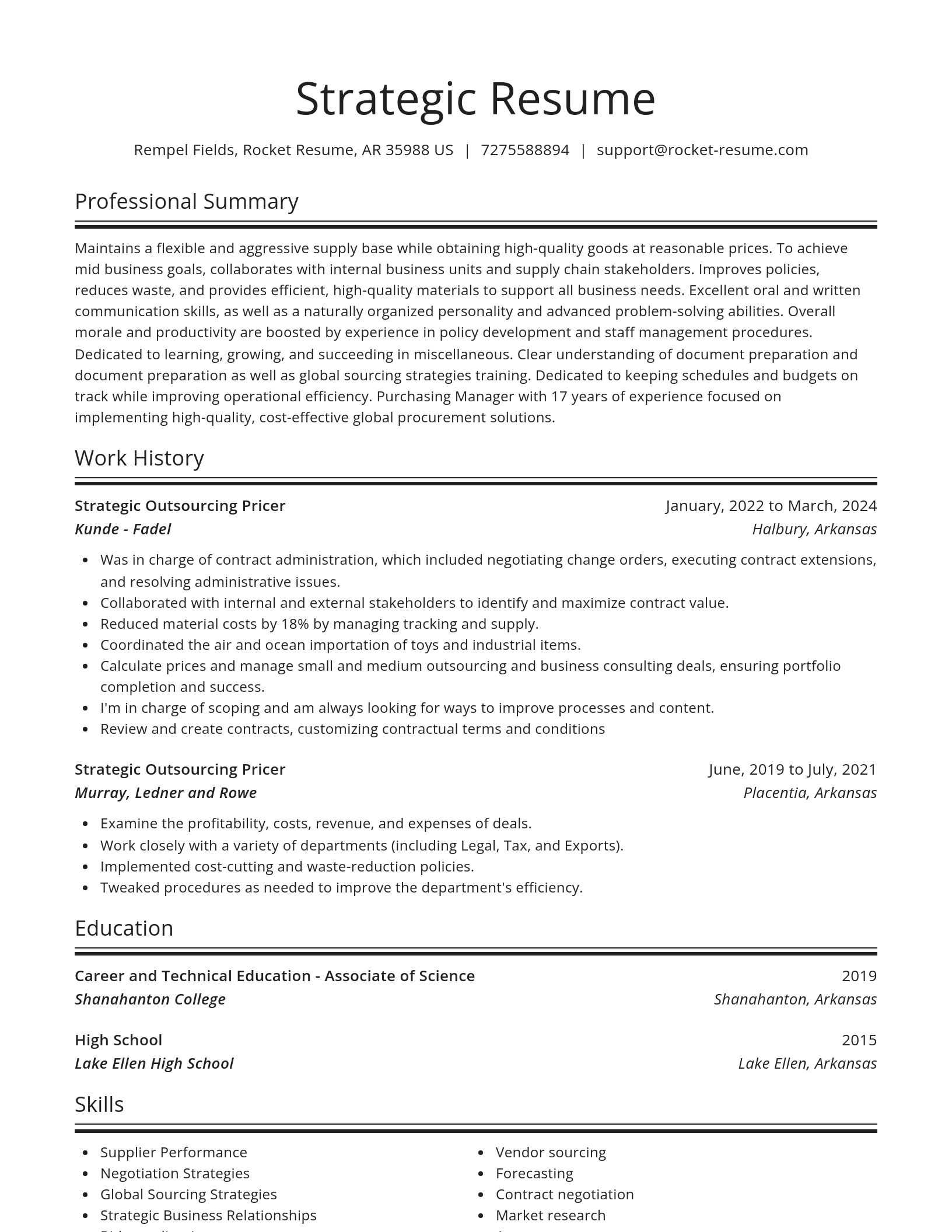 Spotlight resume template