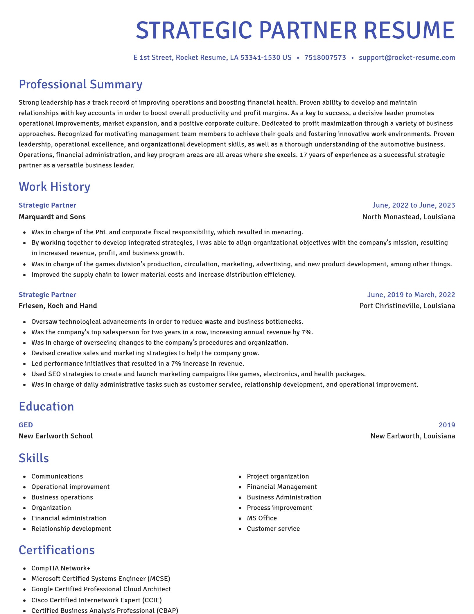 Novel resume template