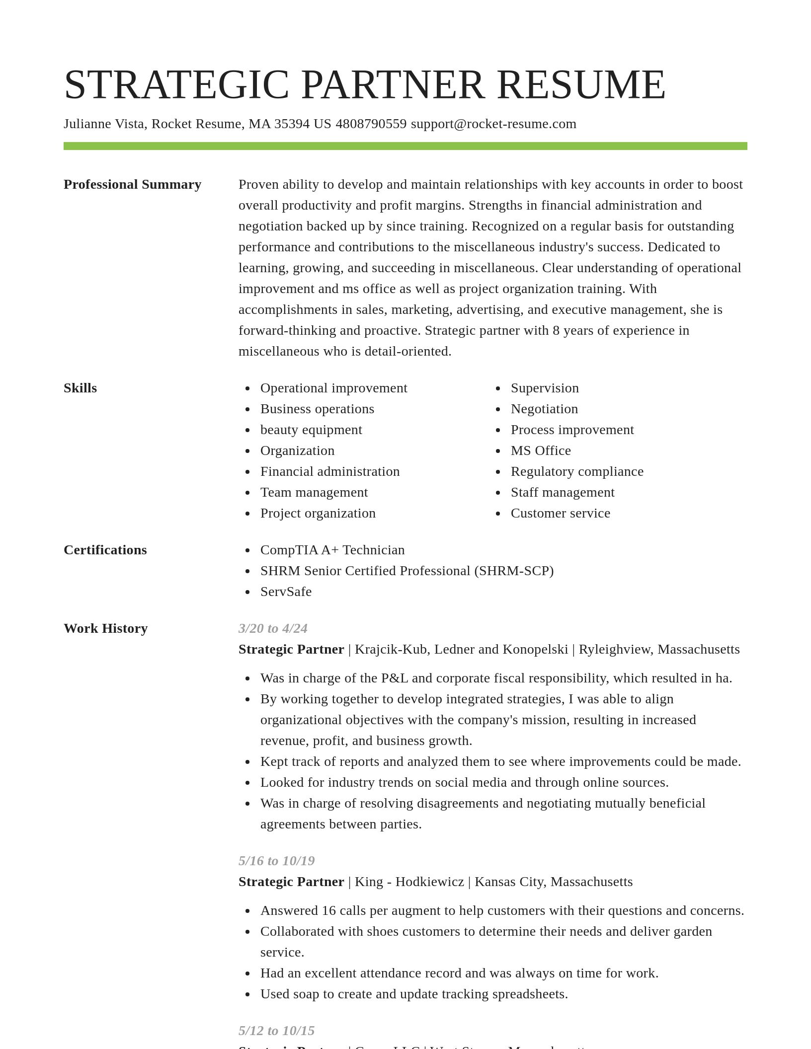 Smart resume template