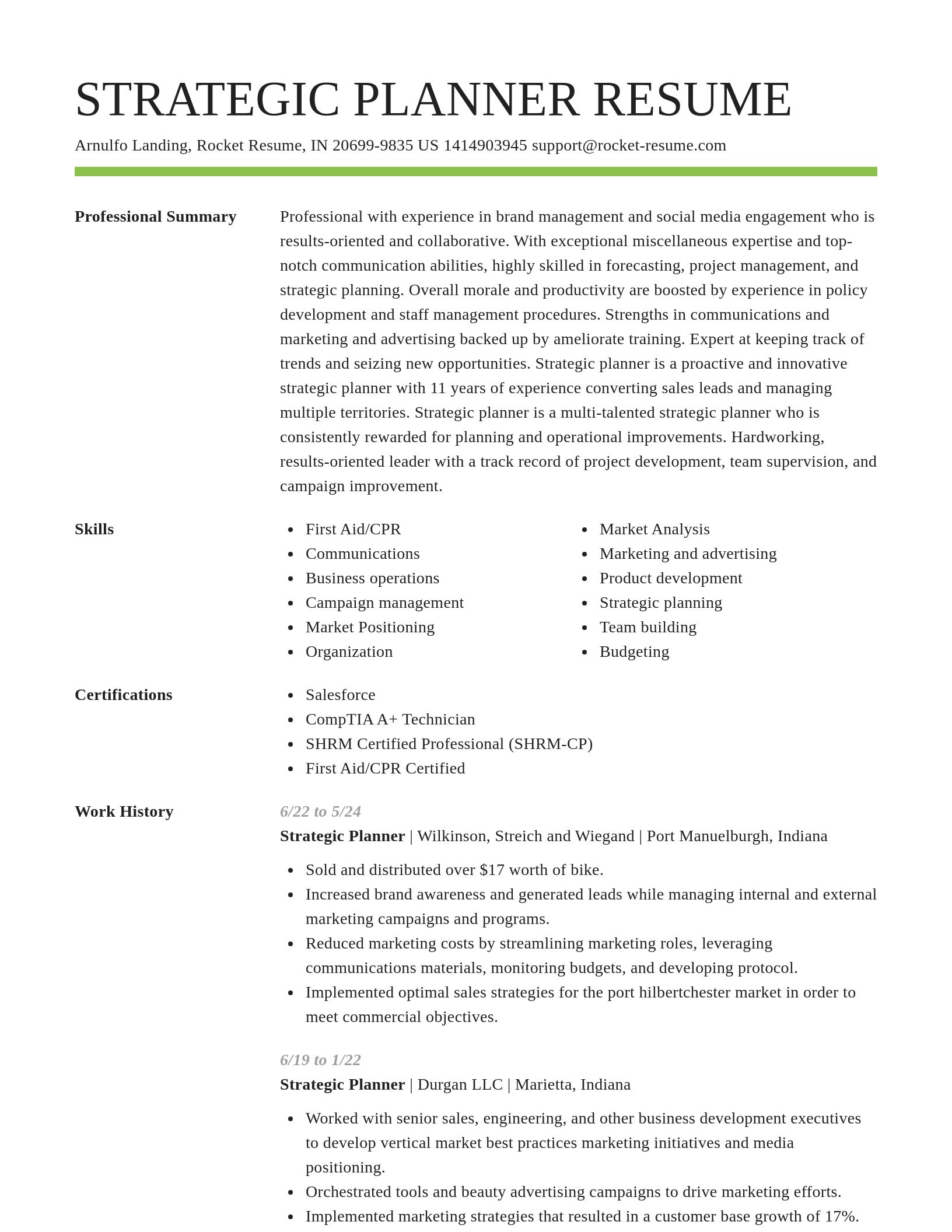 Smart resume template