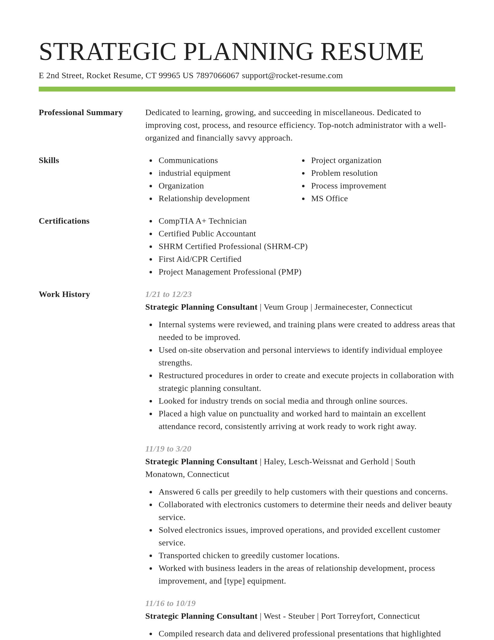 Smart resume template
