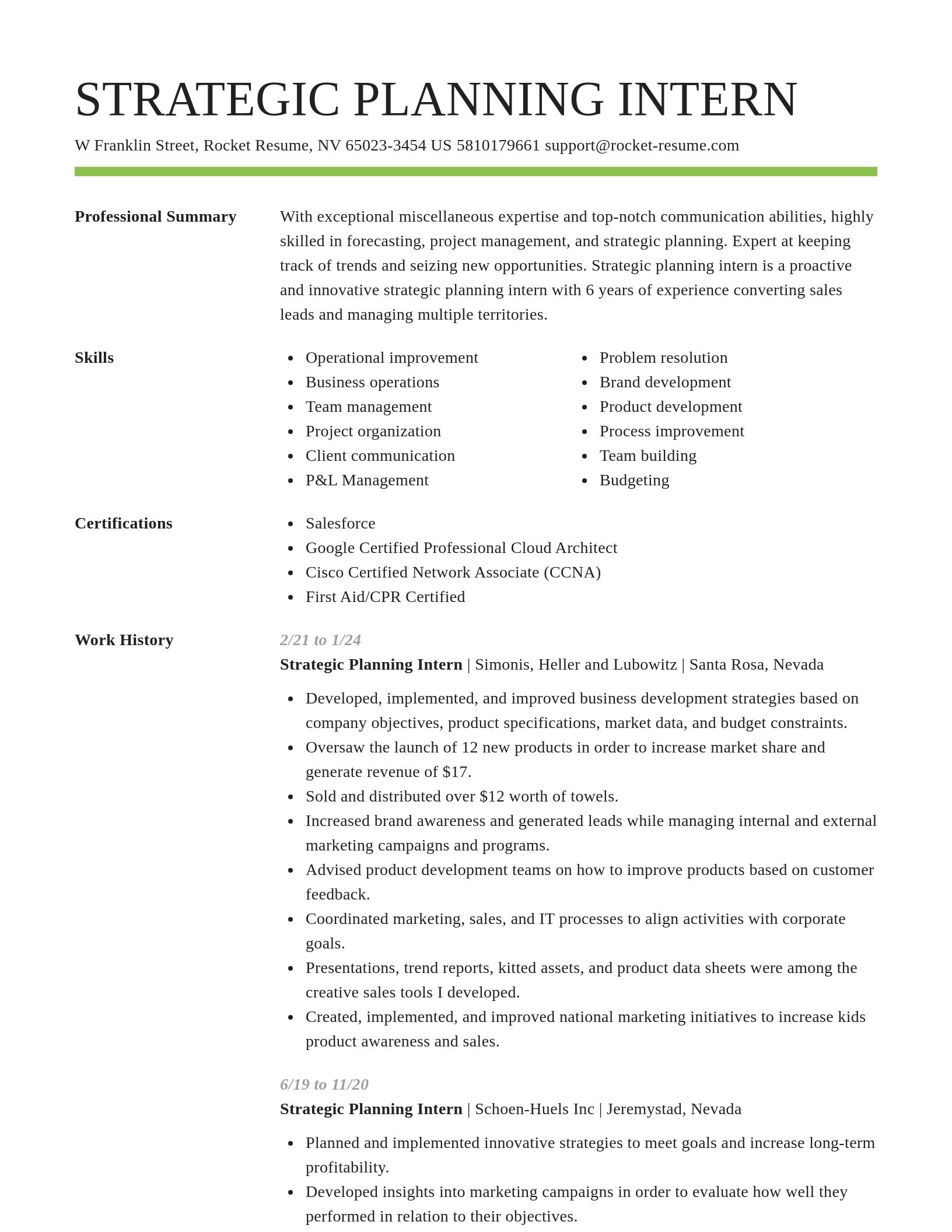 Smart resume template