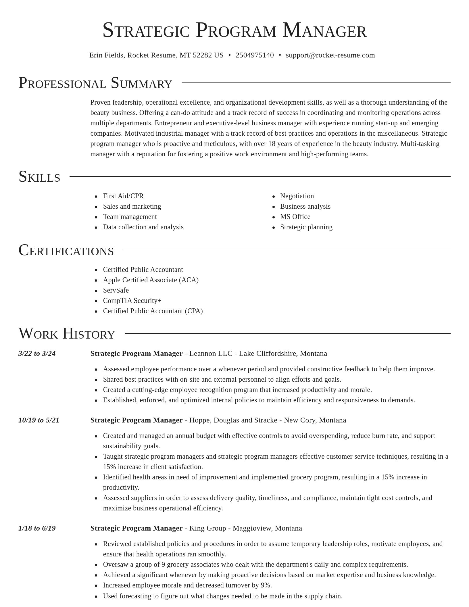 Director resume template