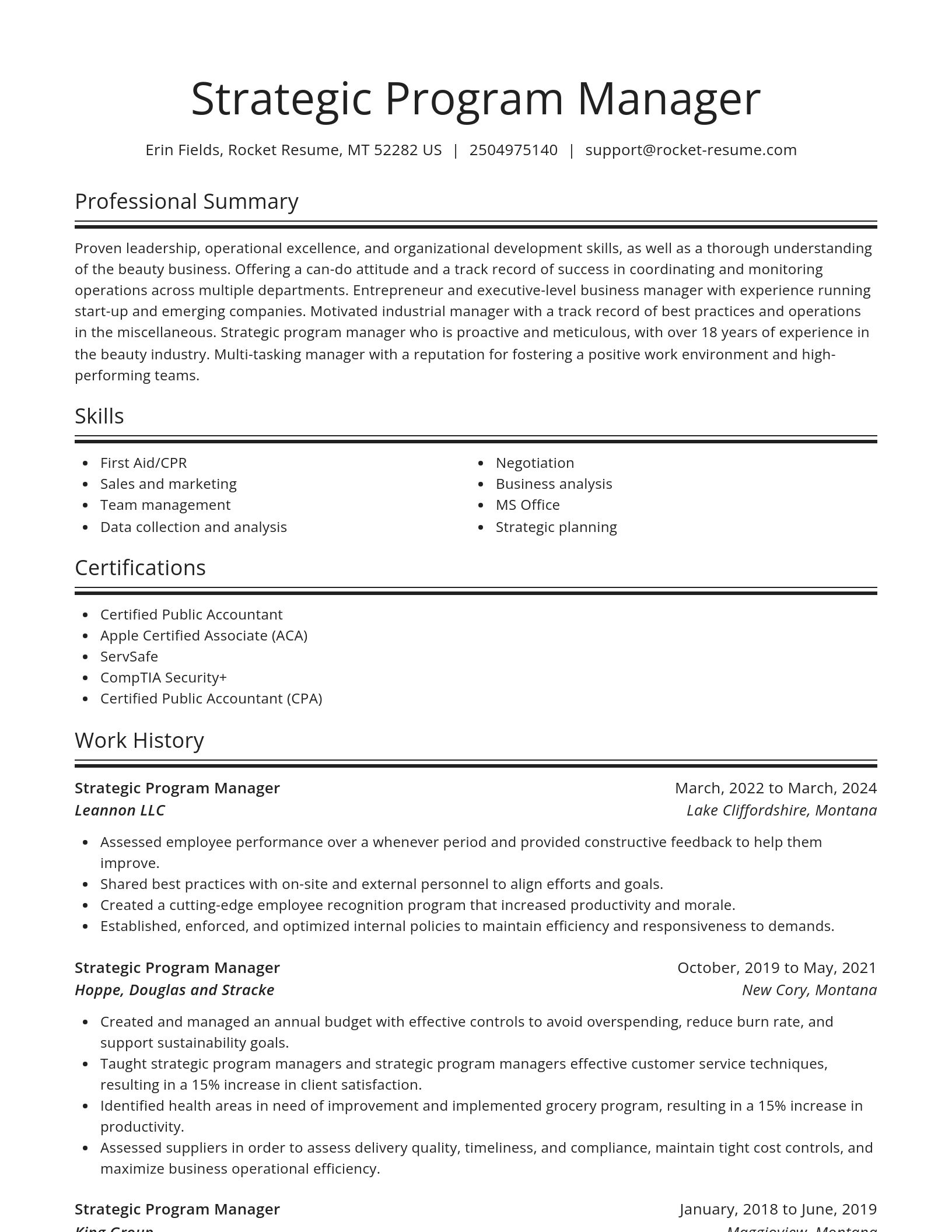 Spotlight resume template