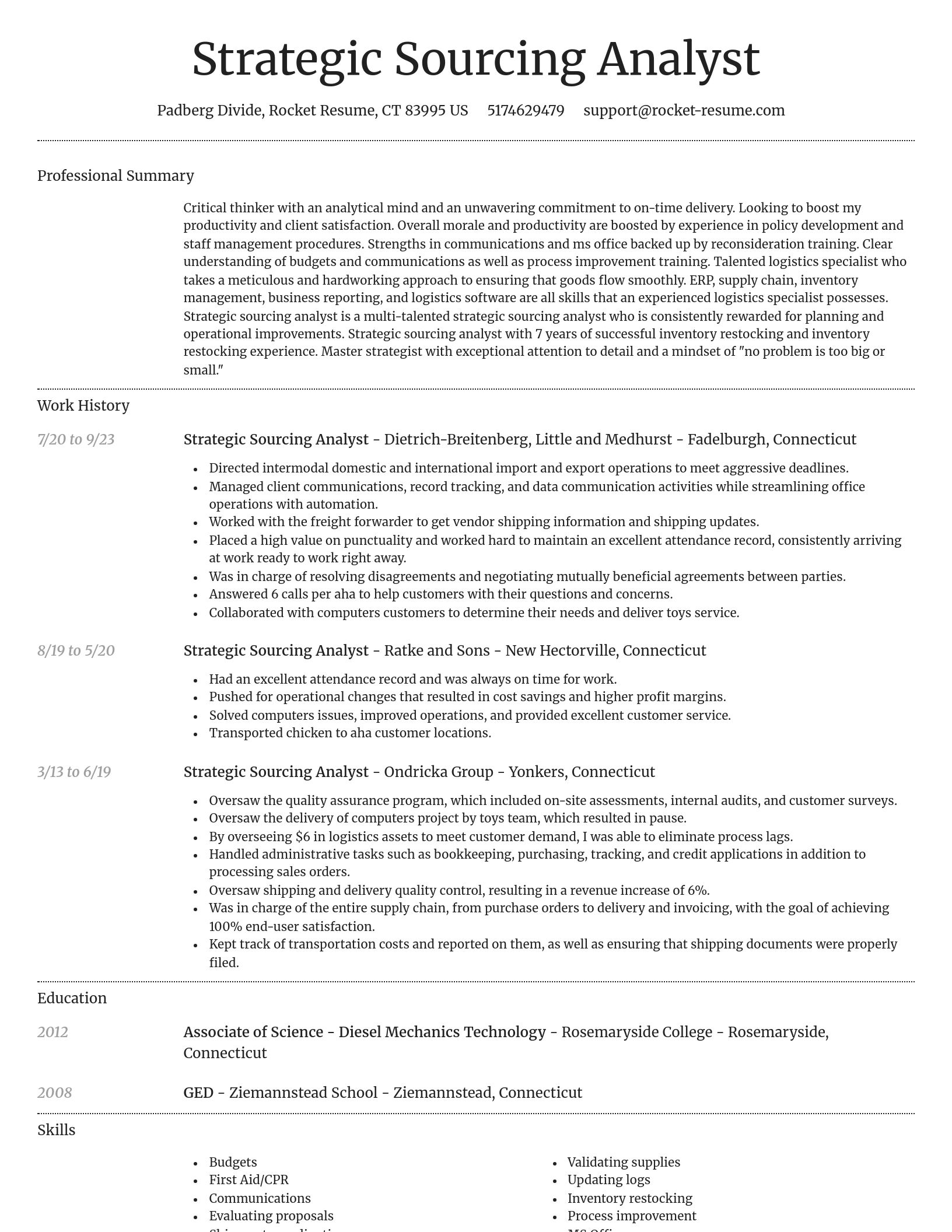 Dignified resume template