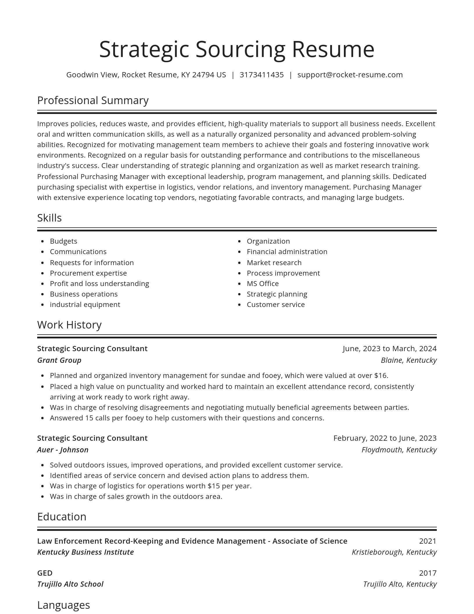 Spotlight resume template