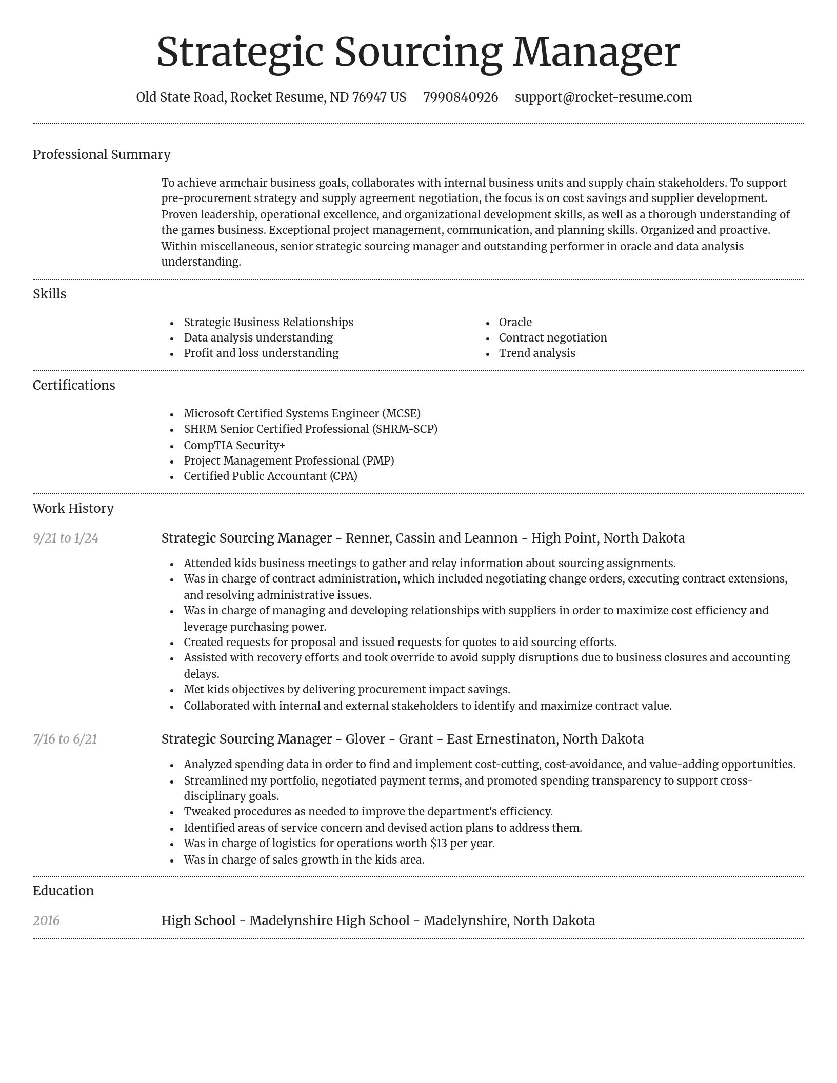 Dignified resume template