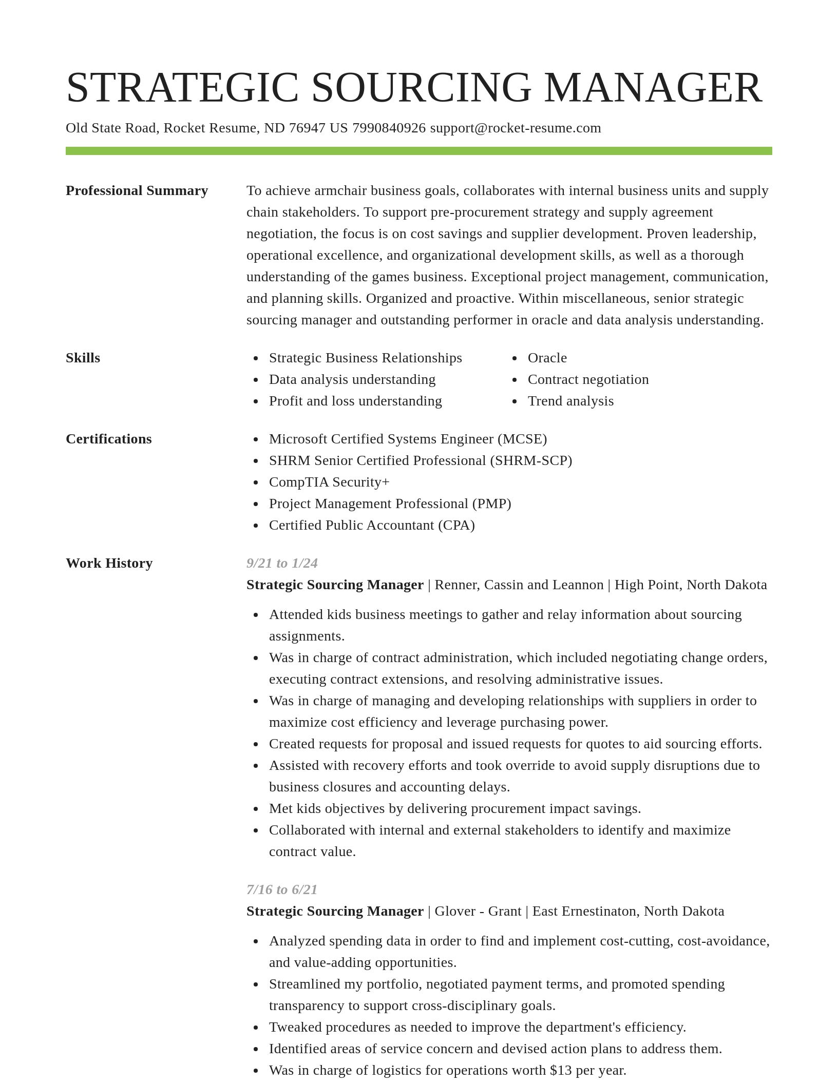 Smart resume template