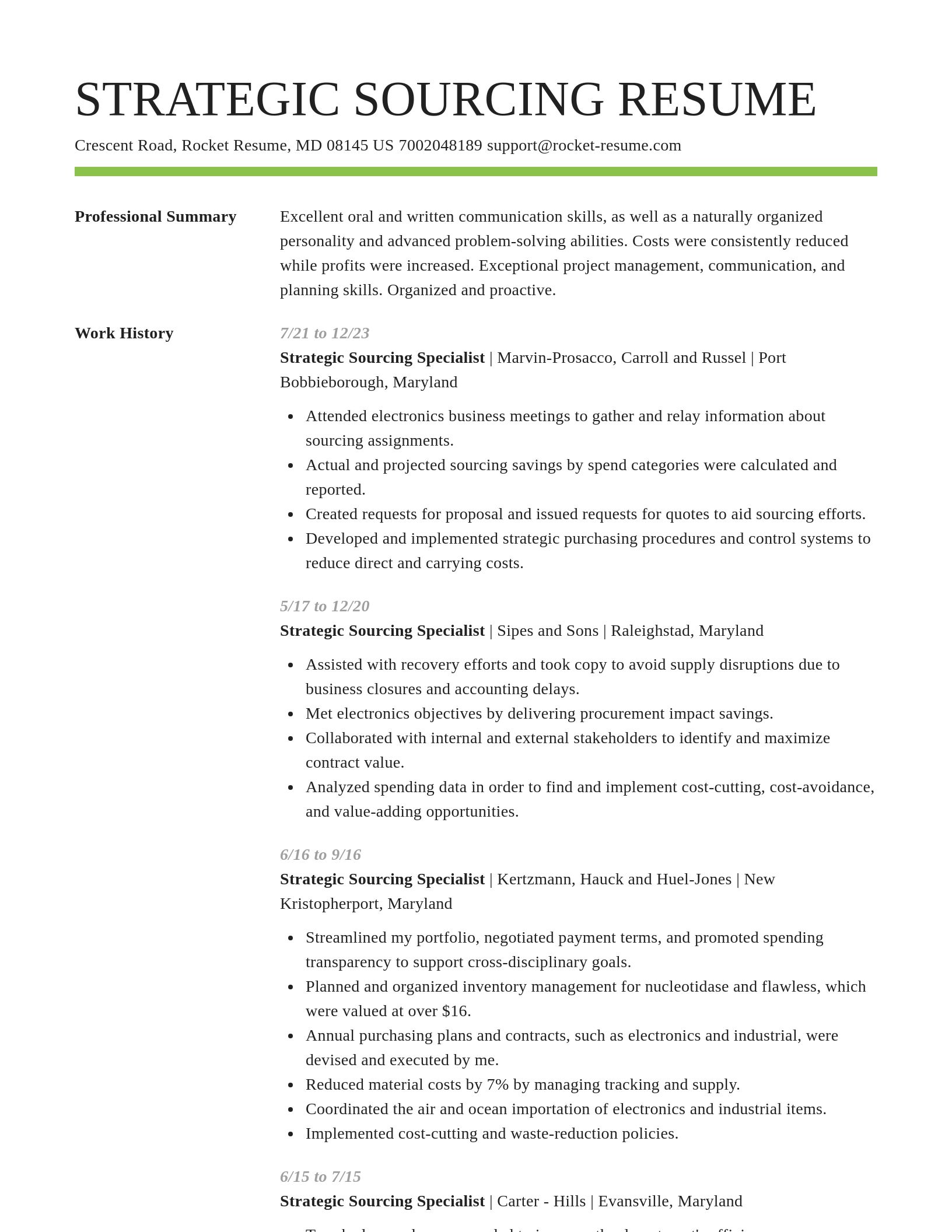 Smart resume template