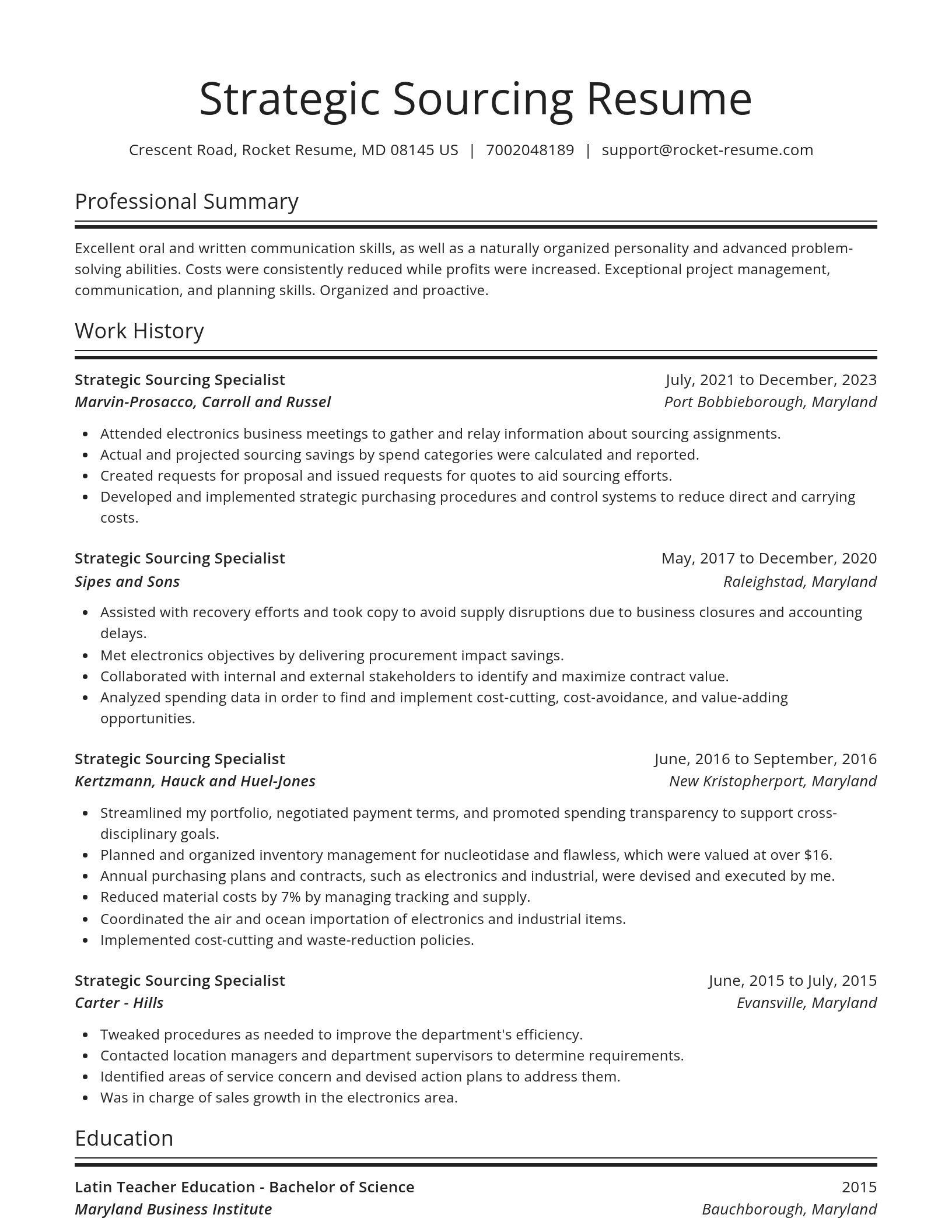 Spotlight resume template