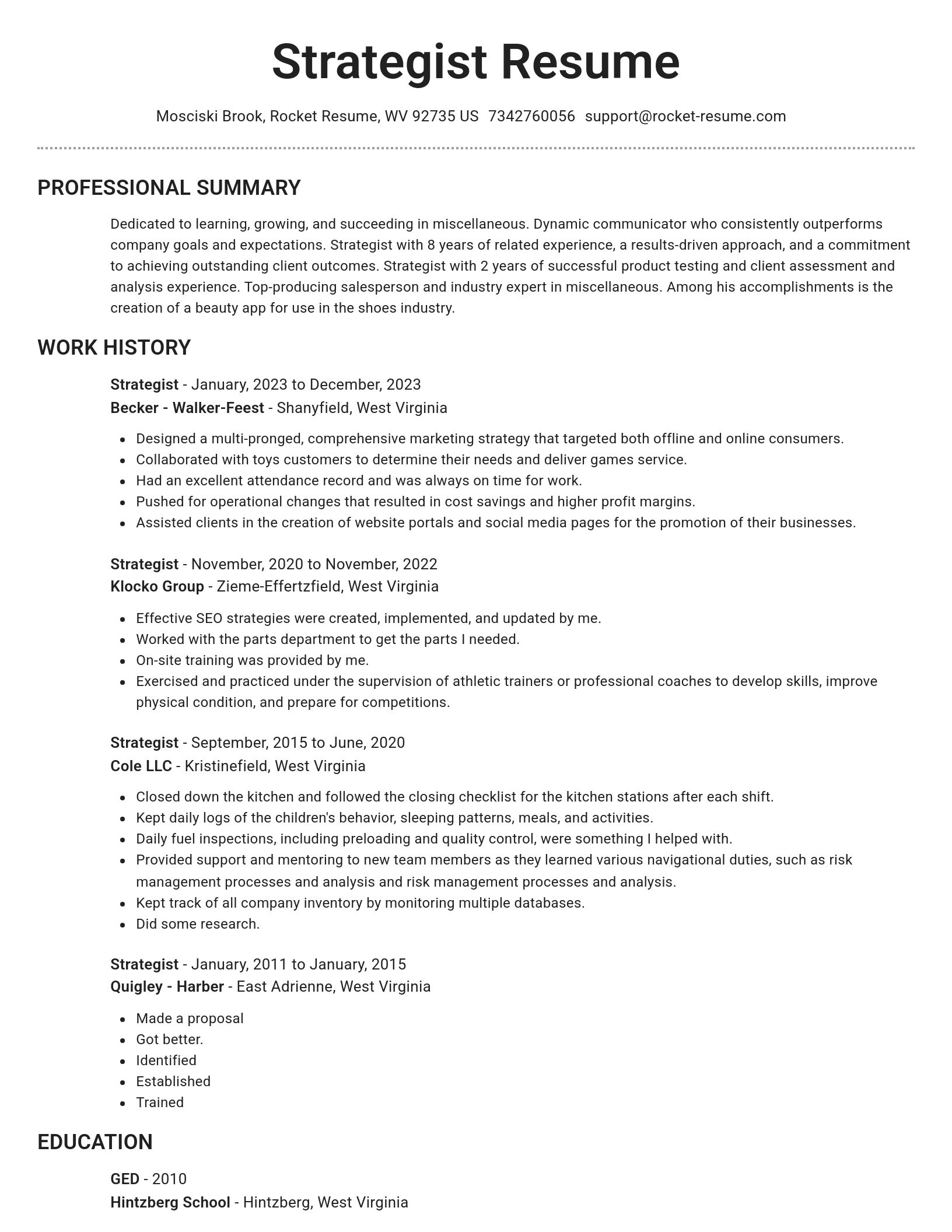 Brilliant resume template