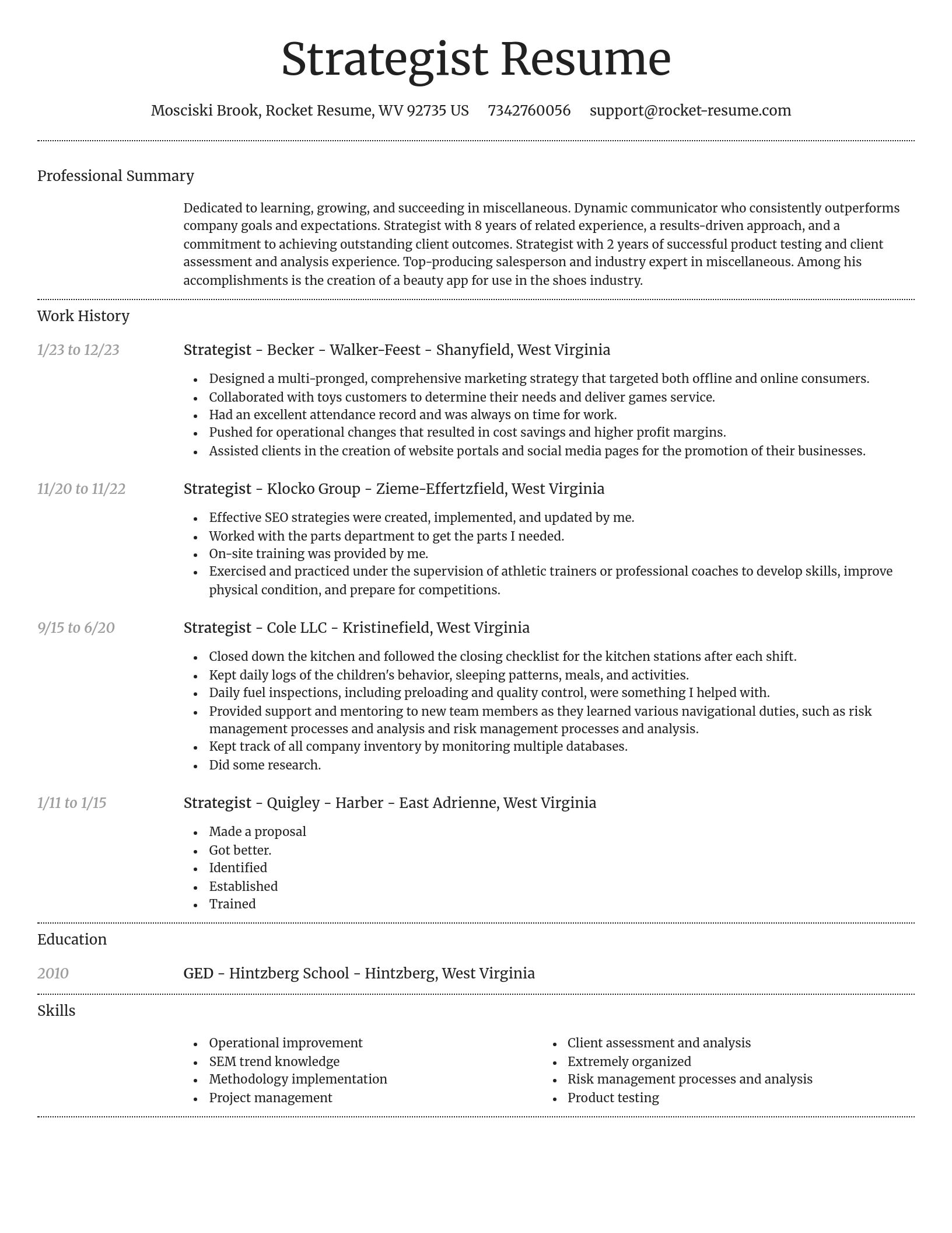 Dignified resume template