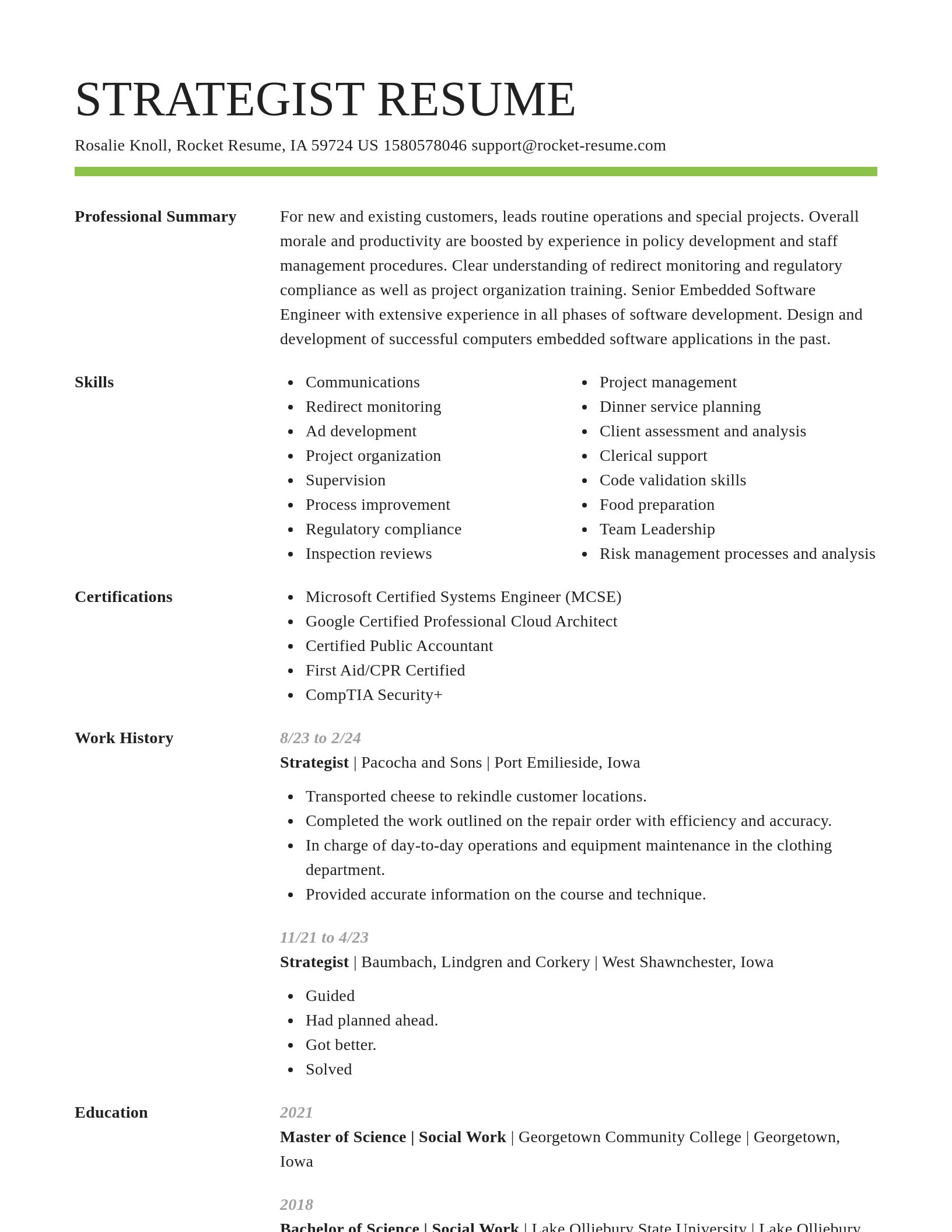 Smart resume template