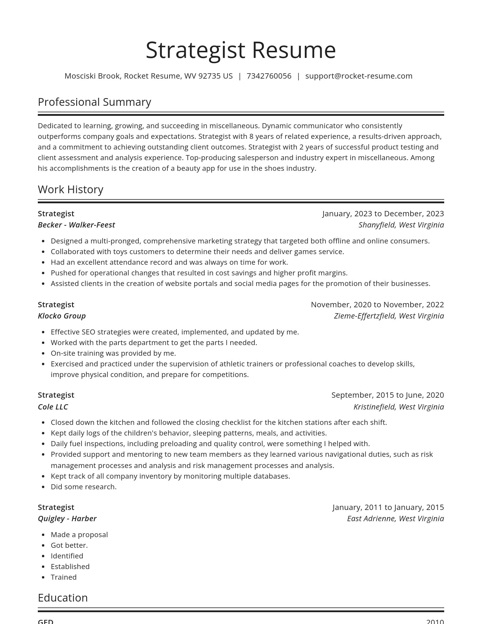Spotlight resume template