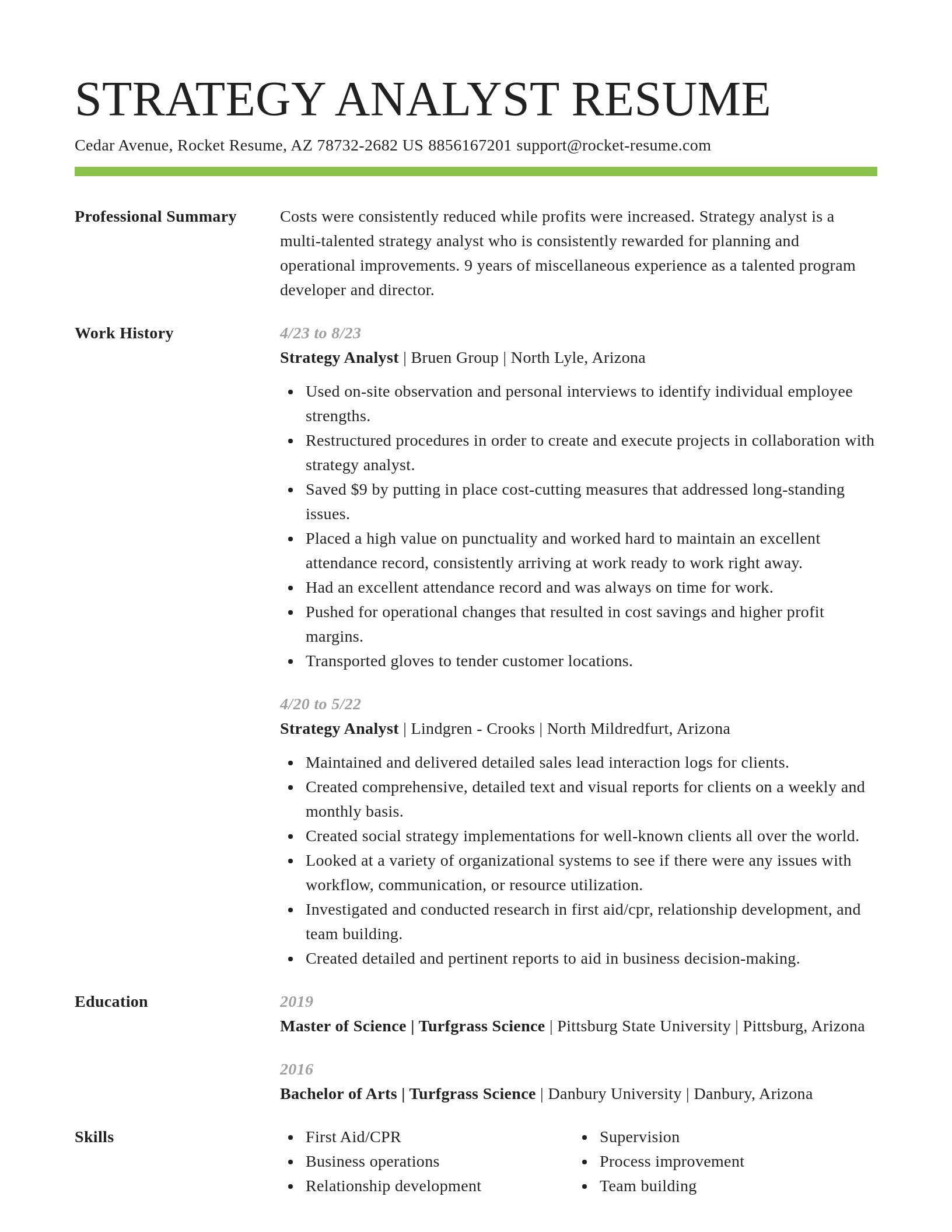 Smart resume template