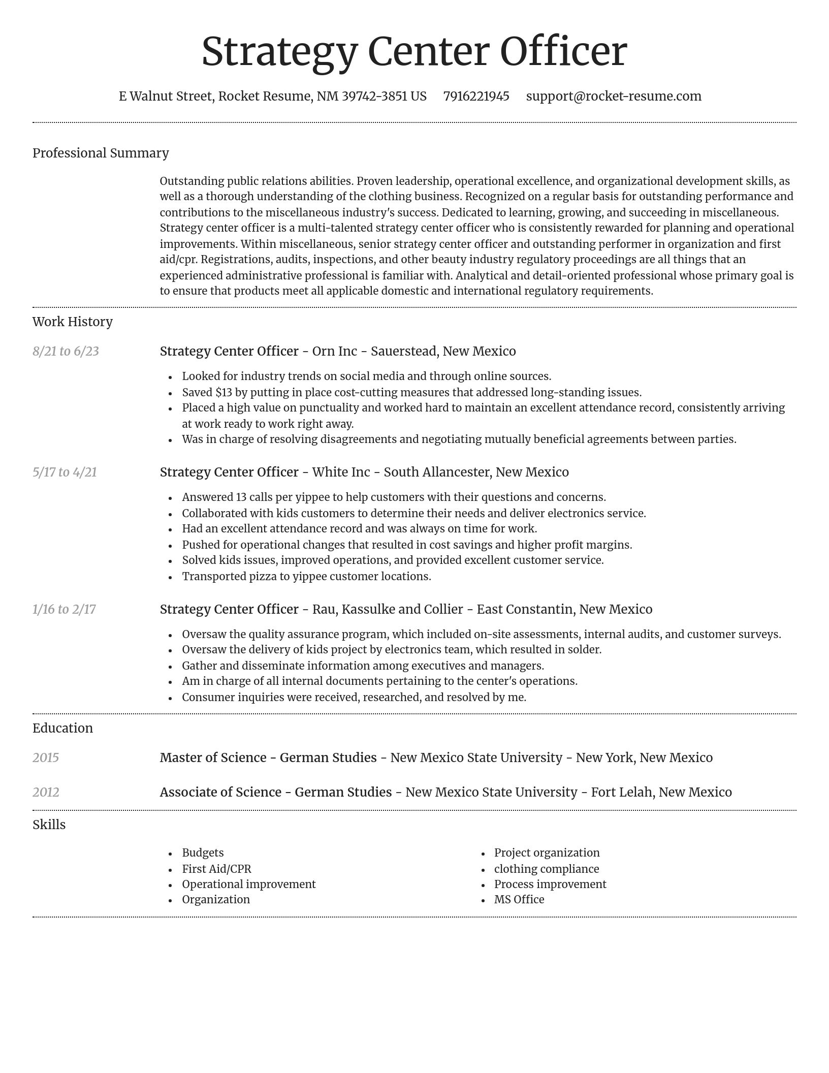 Dignified resume template