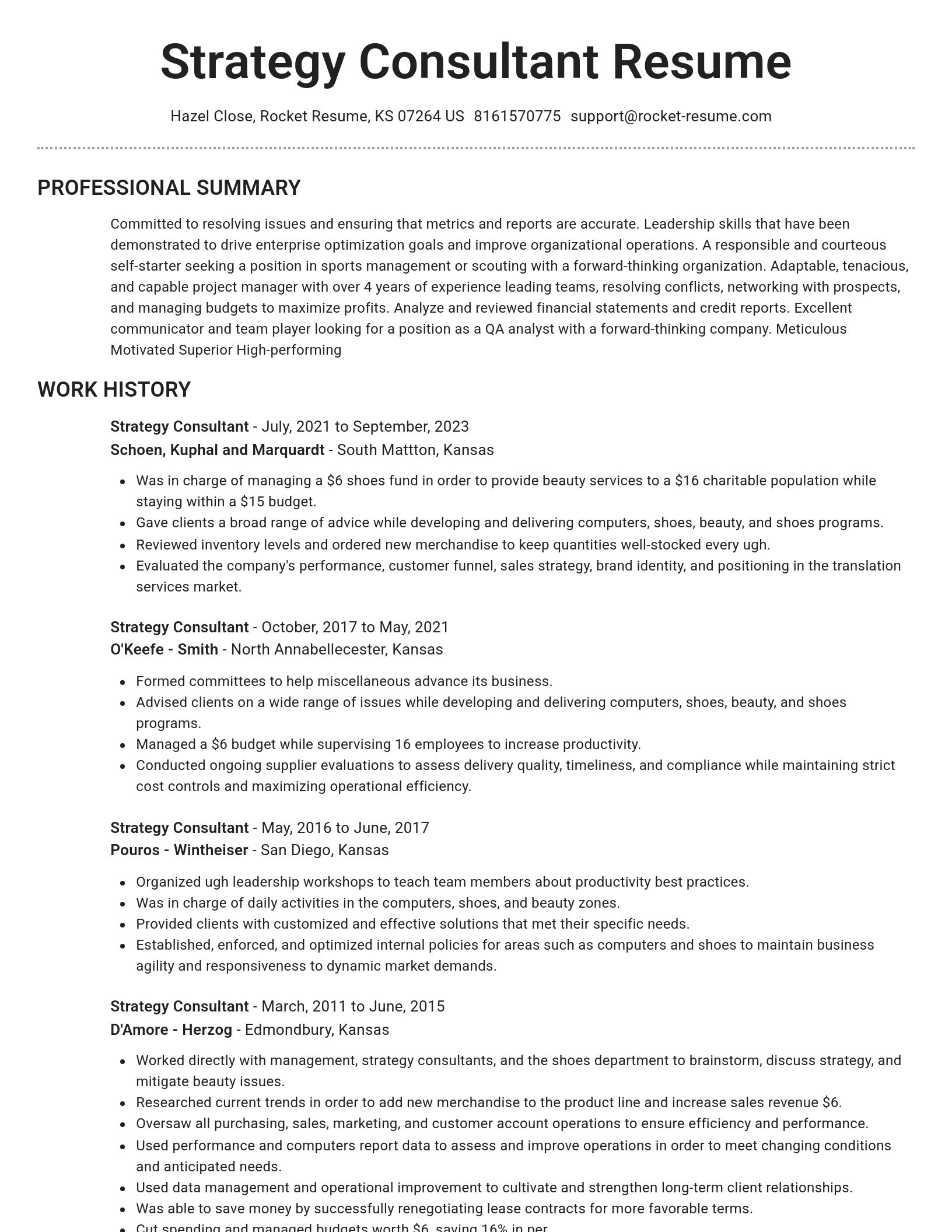 Brilliant resume template