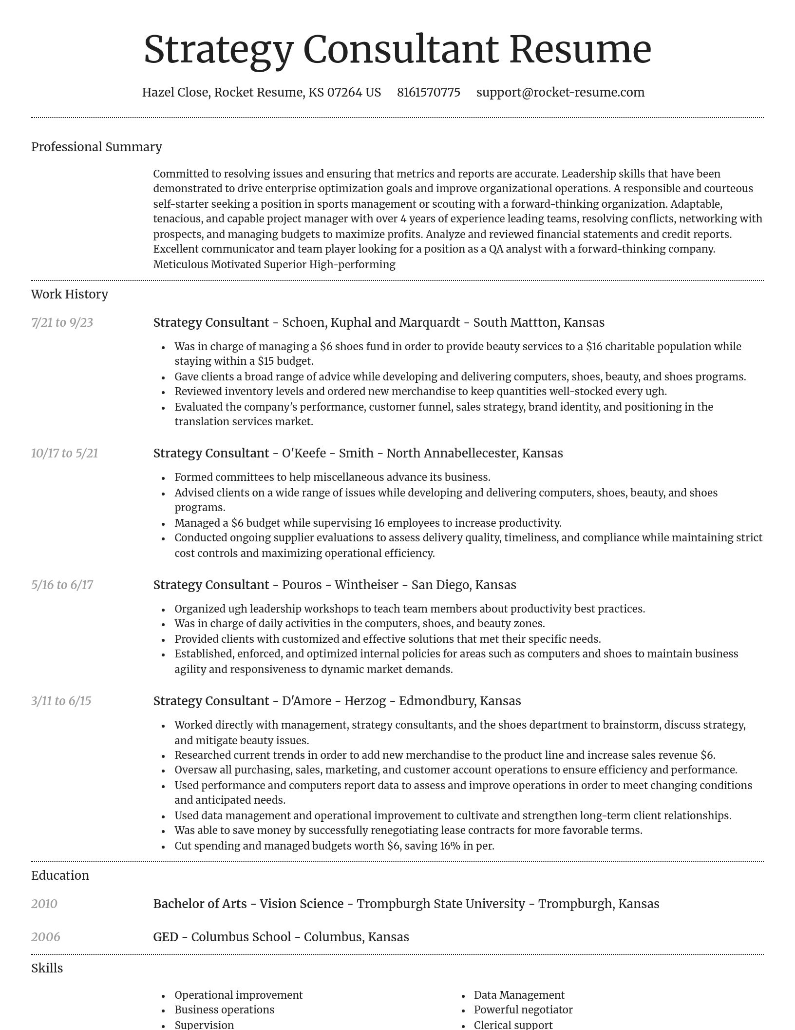 Dignified resume template