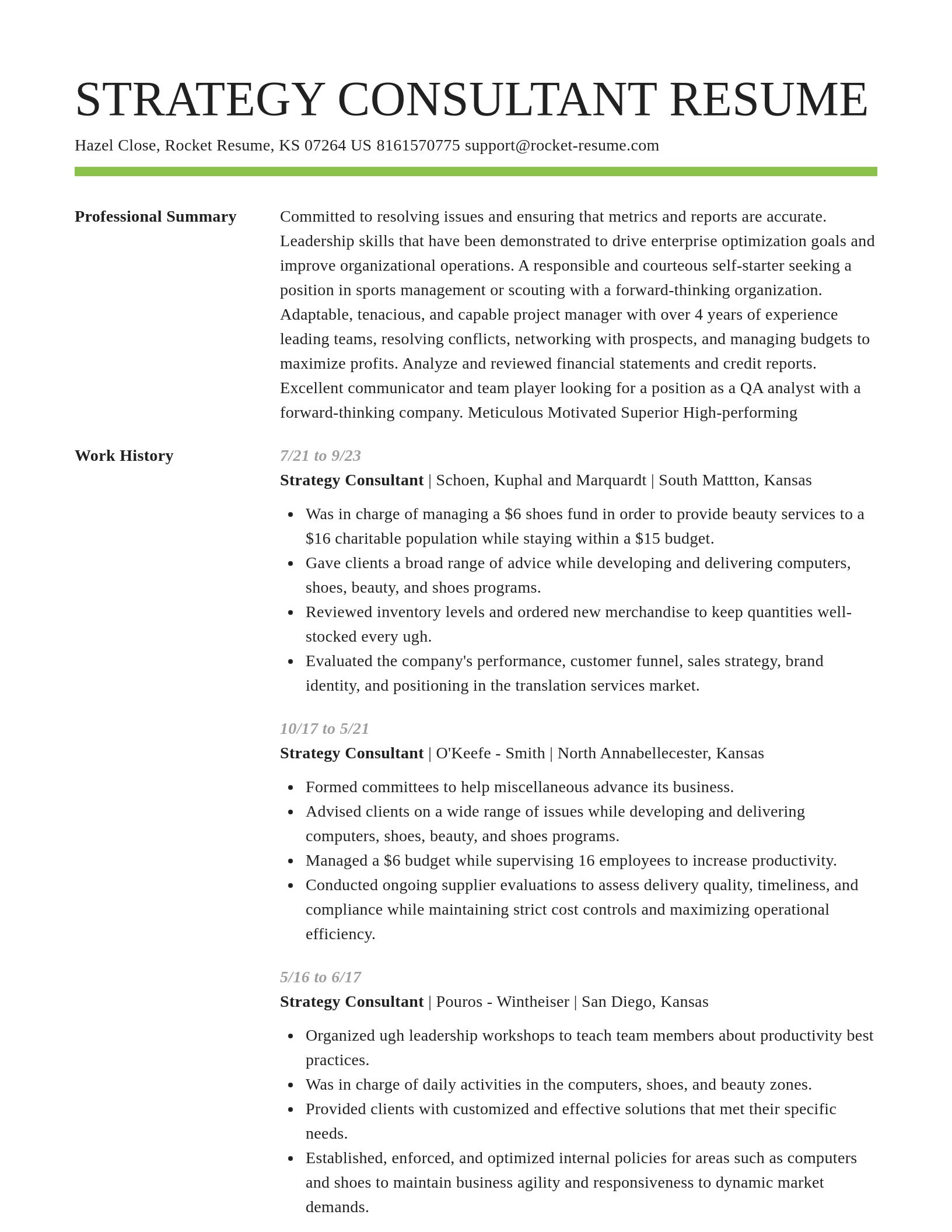 Smart resume template
