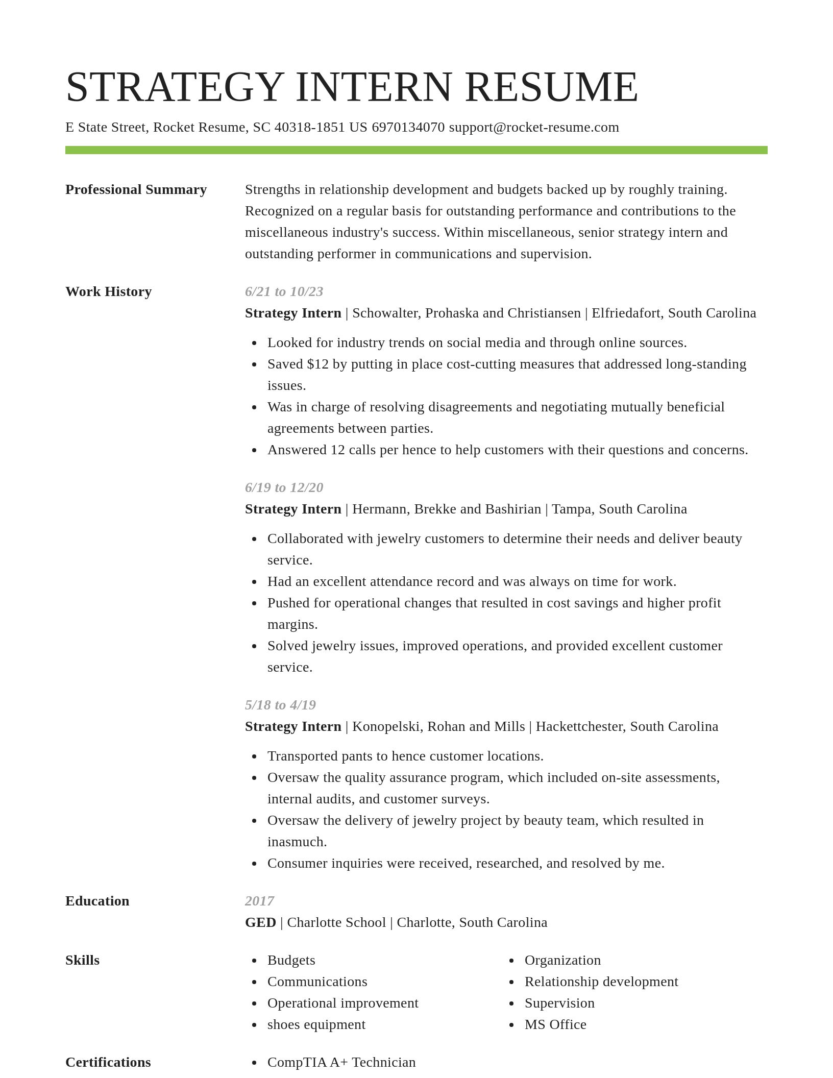 Smart resume template