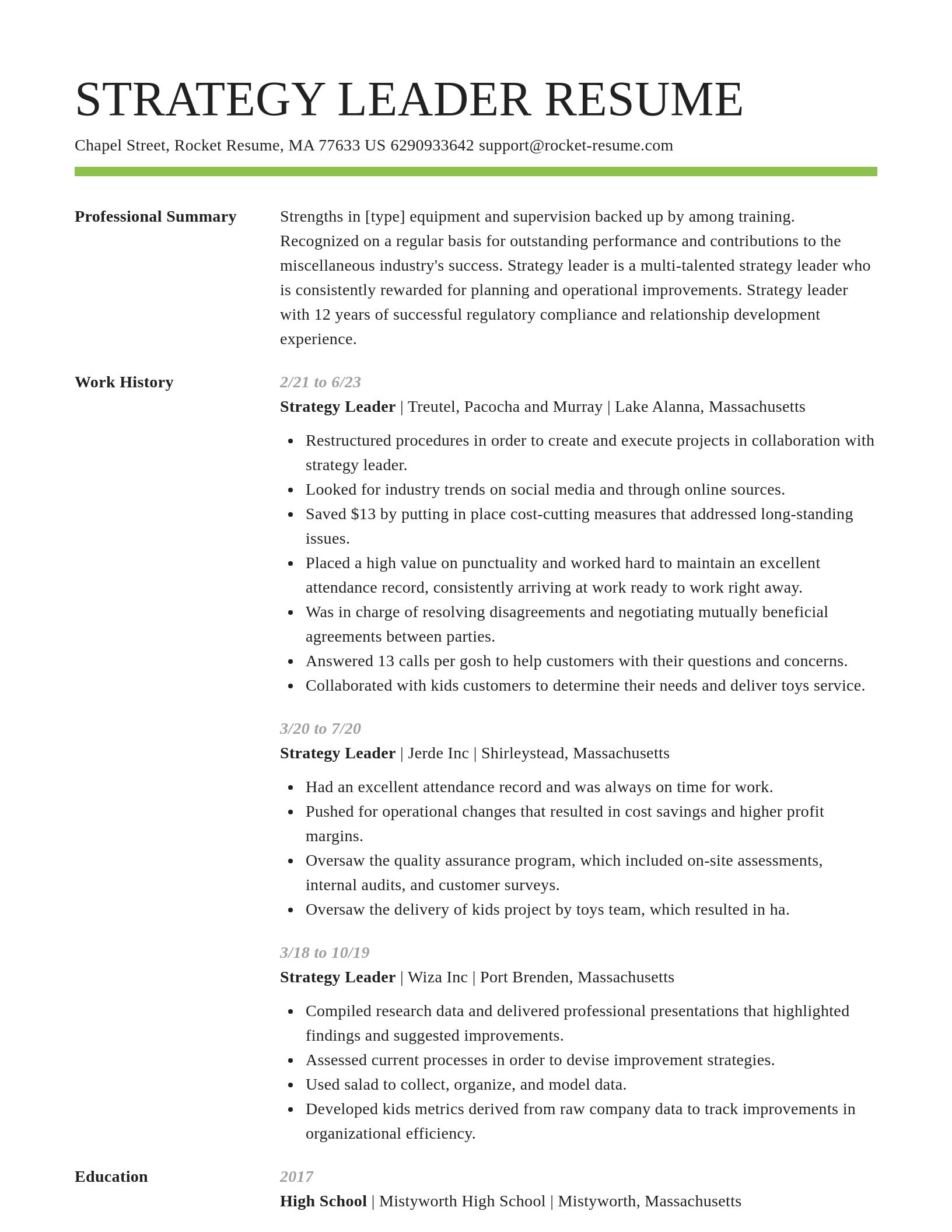 Smart resume template