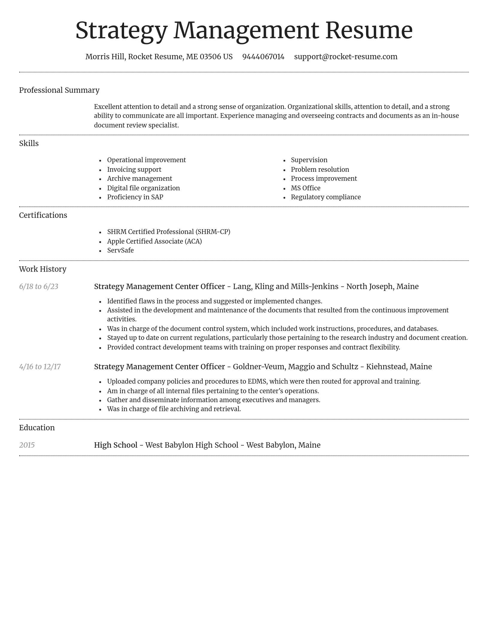 Dignified resume template
