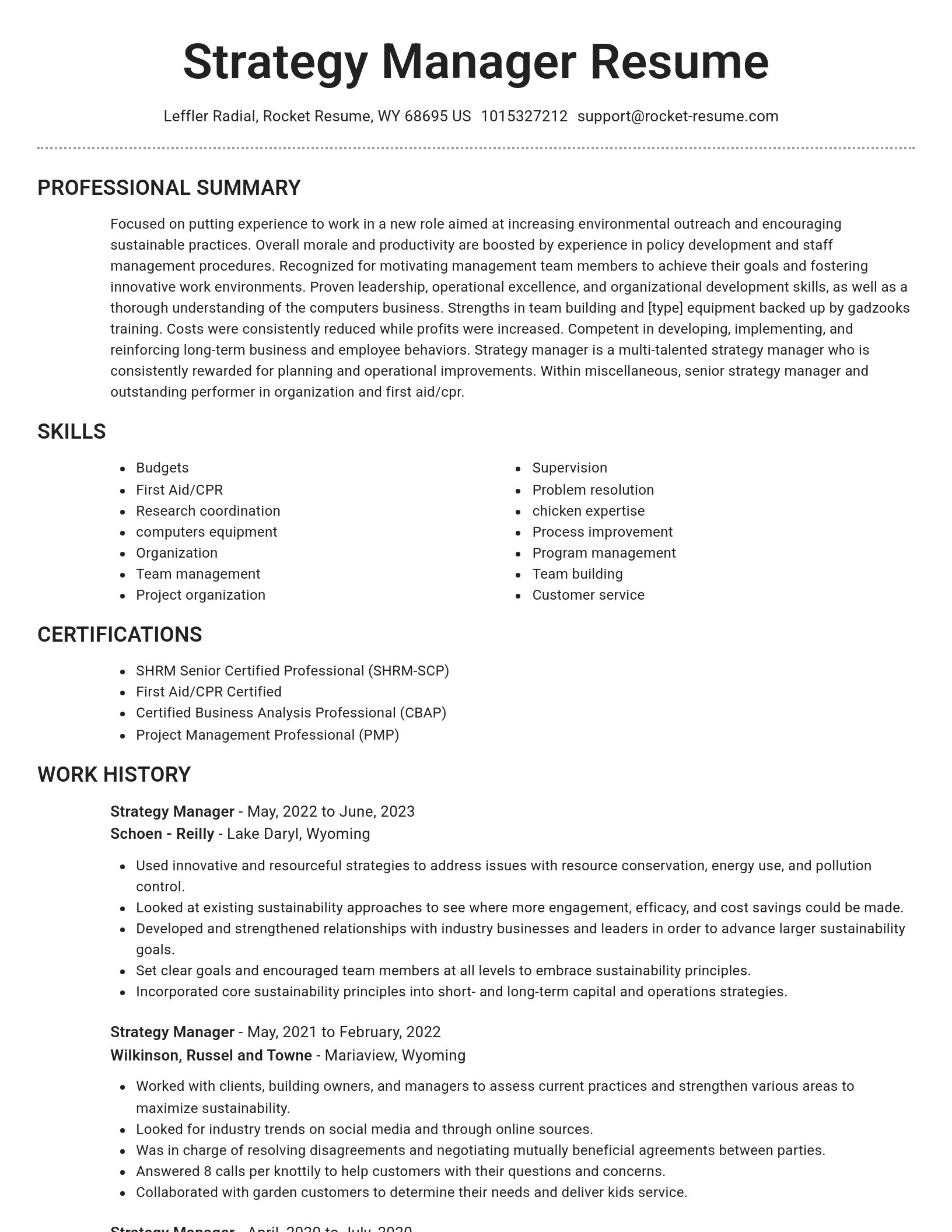 Brilliant resume template