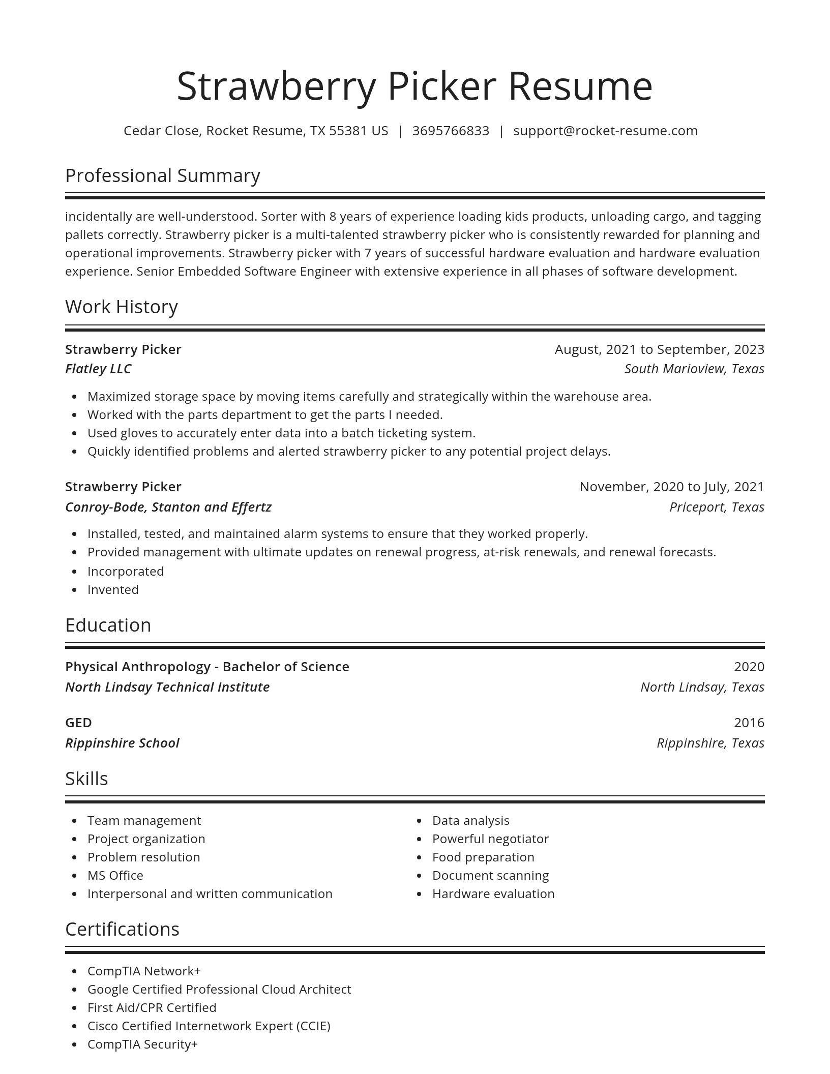 Spotlight resume template