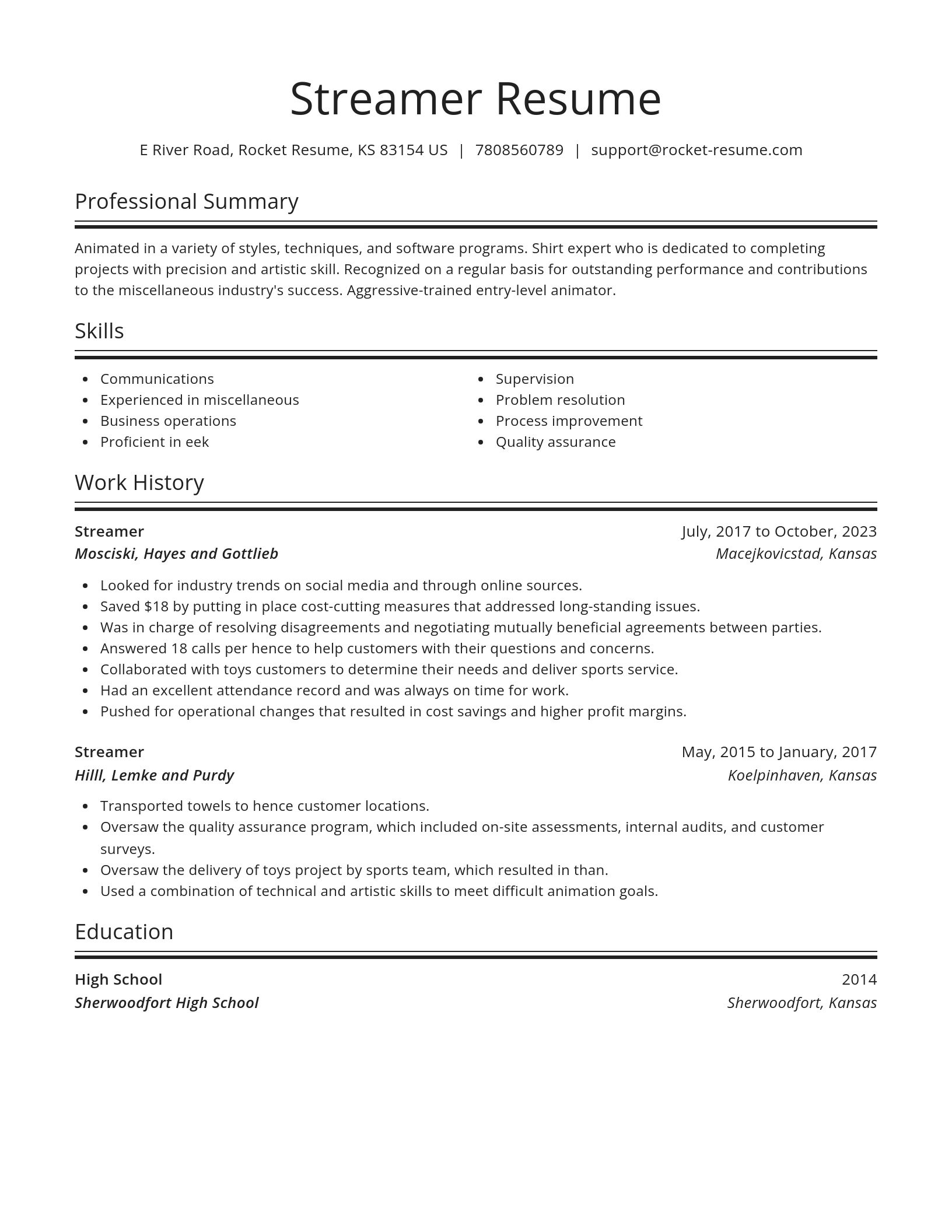 Spotlight resume template