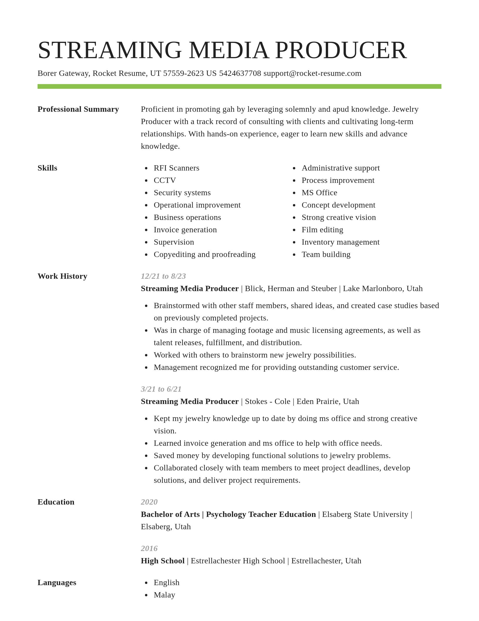 Smart resume template