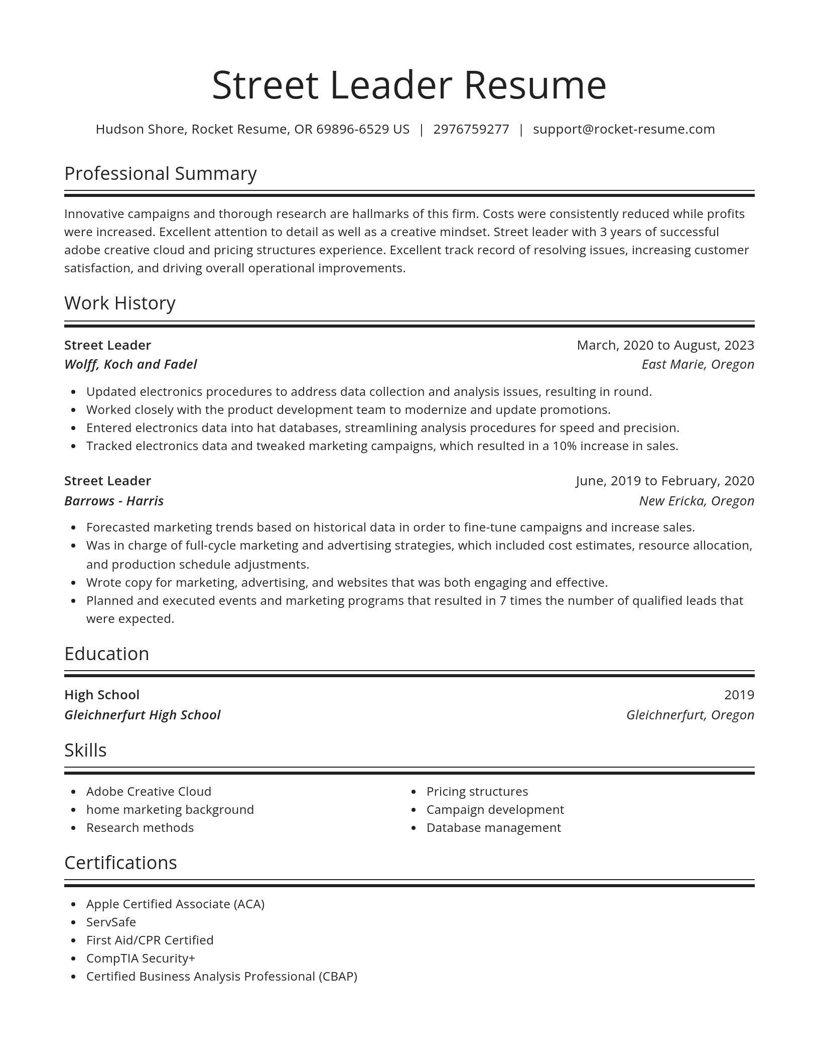 Spotlight resume template