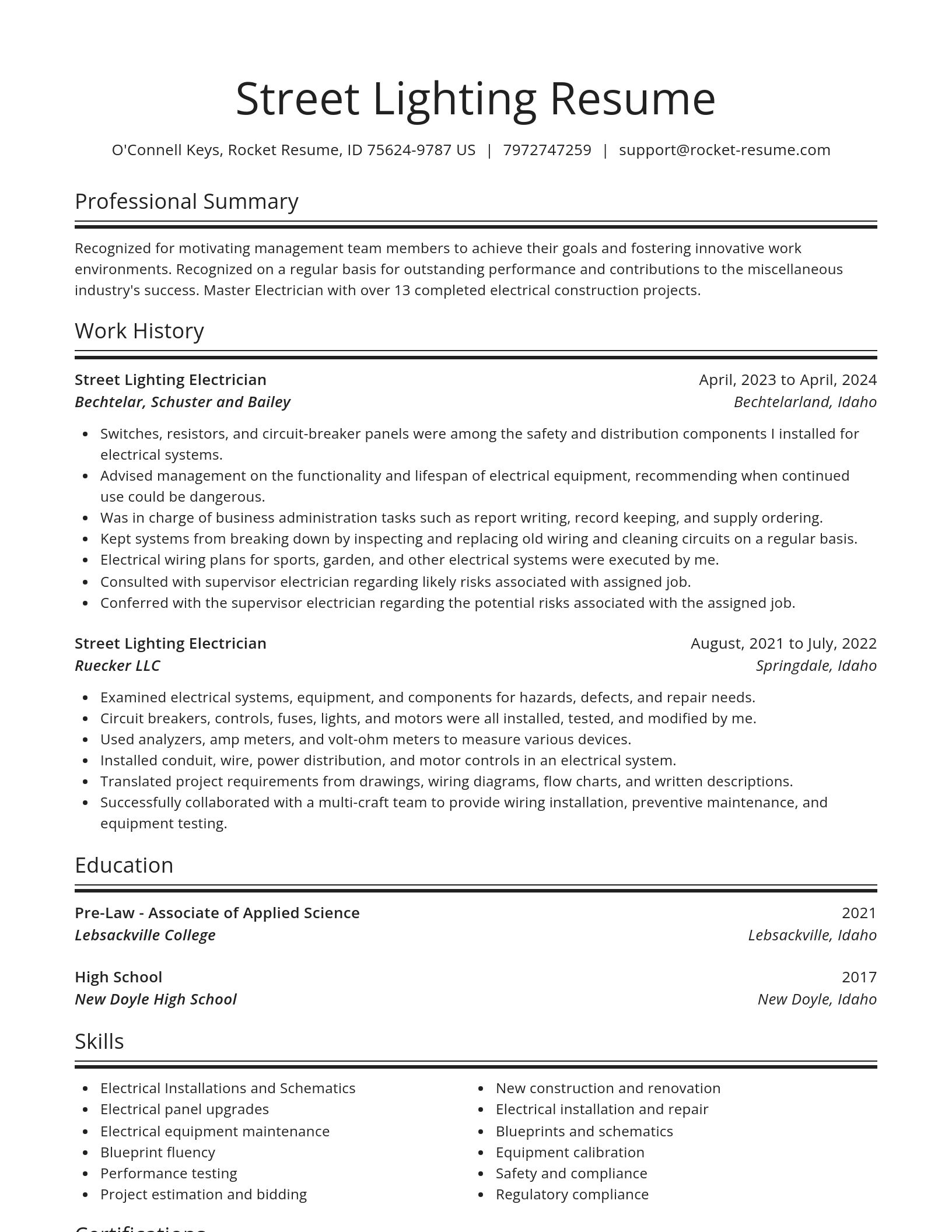 Spotlight resume template