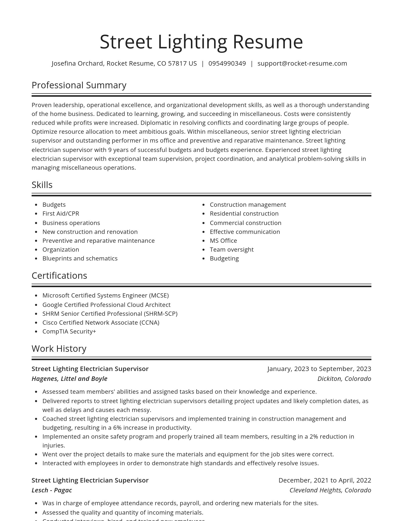 Spotlight resume template