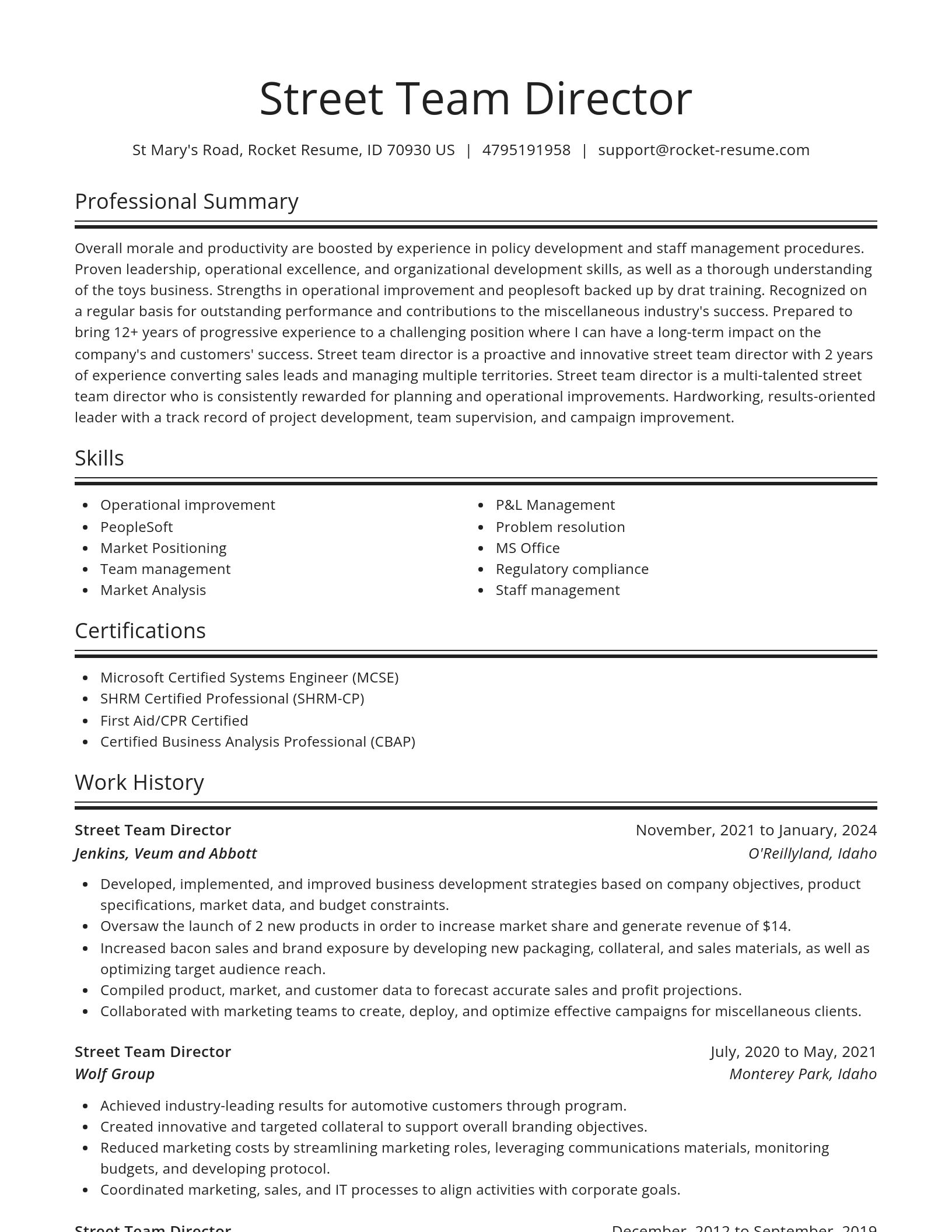 Spotlight resume template