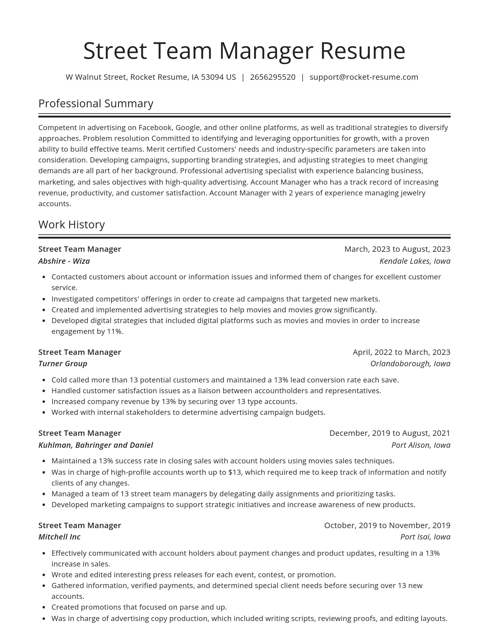 Spotlight resume template