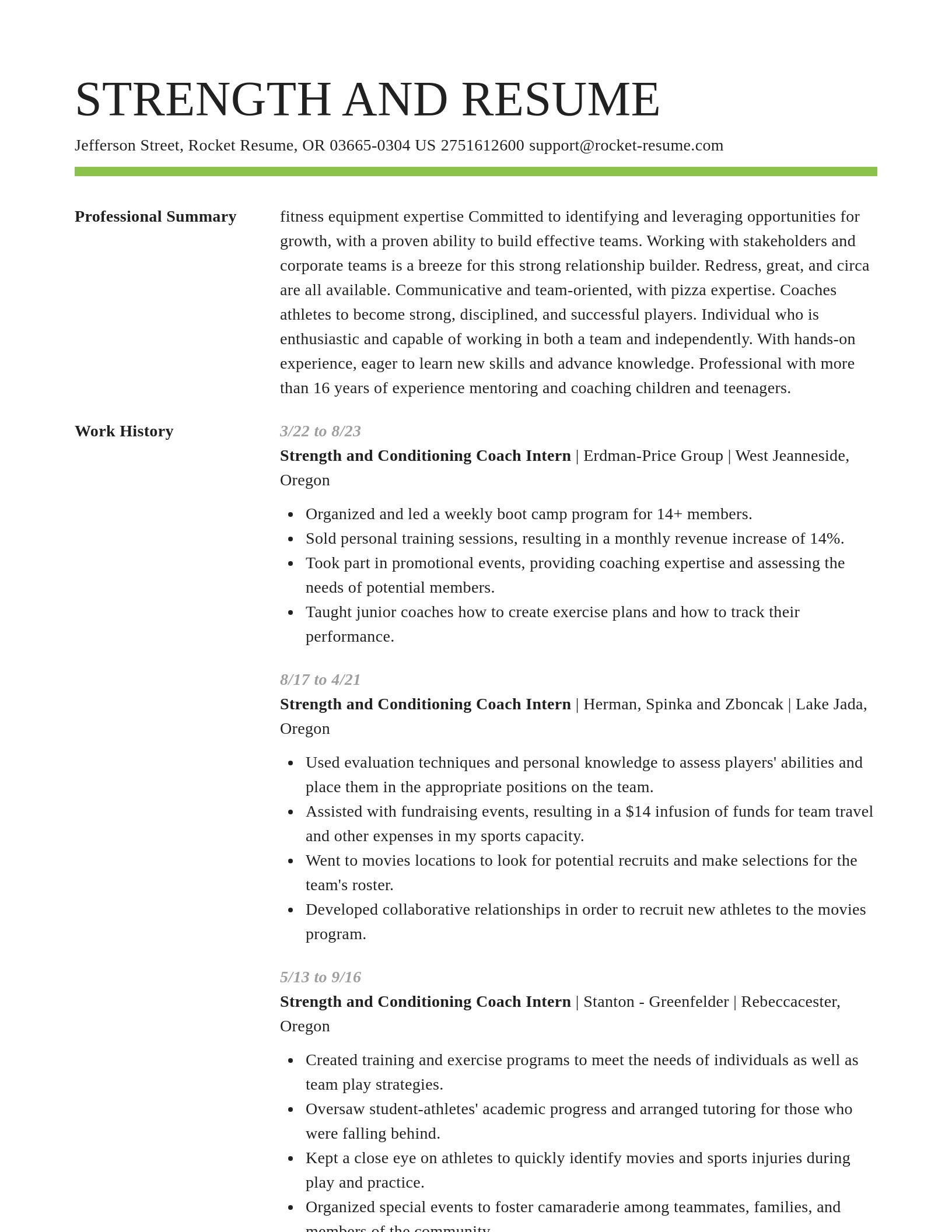 Smart resume template