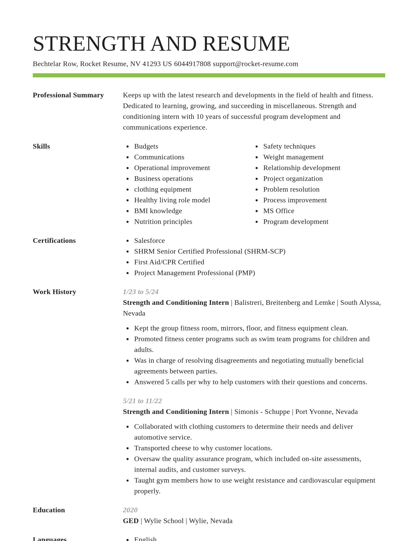 Smart resume template