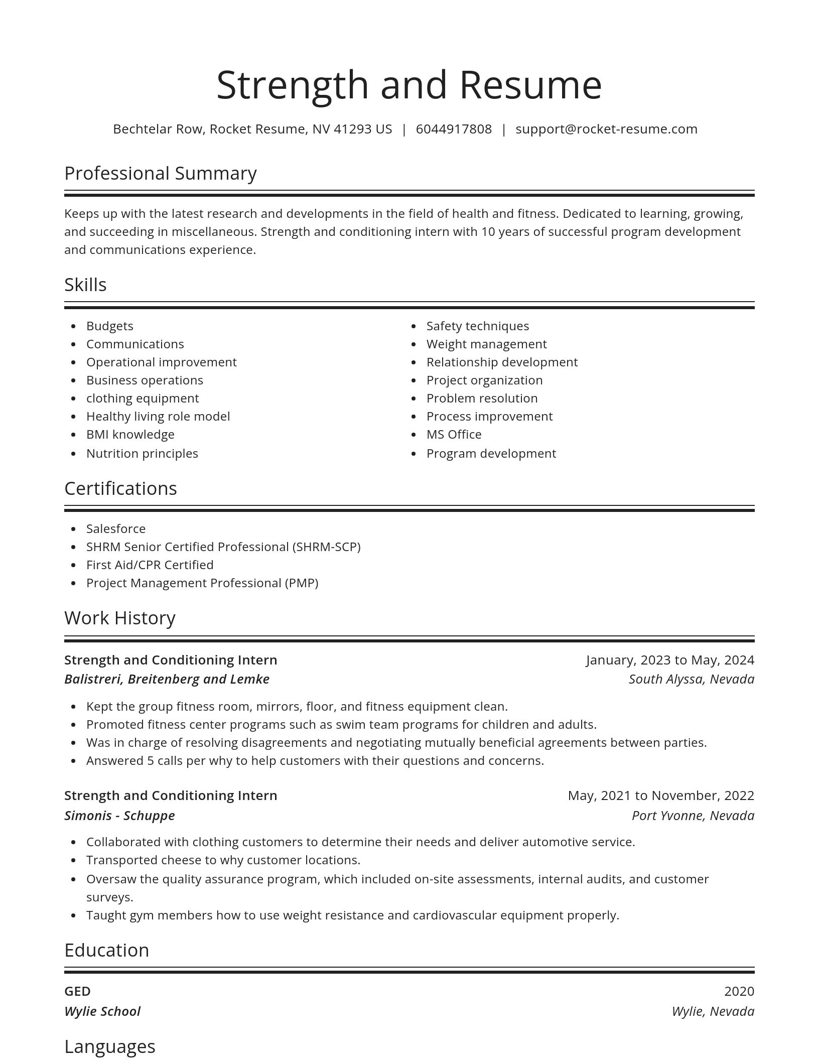Spotlight resume template