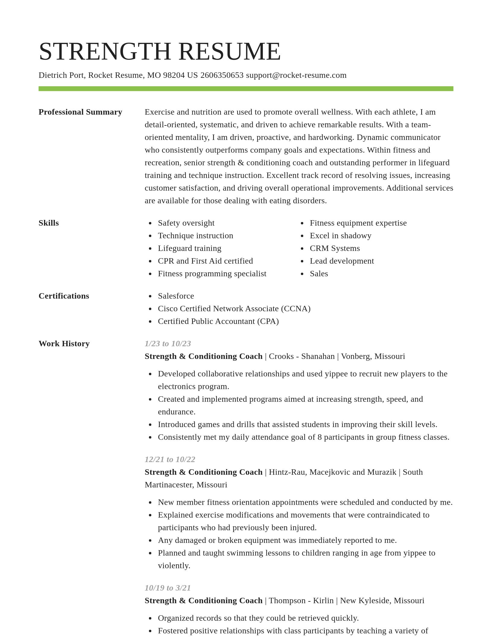 Smart resume template