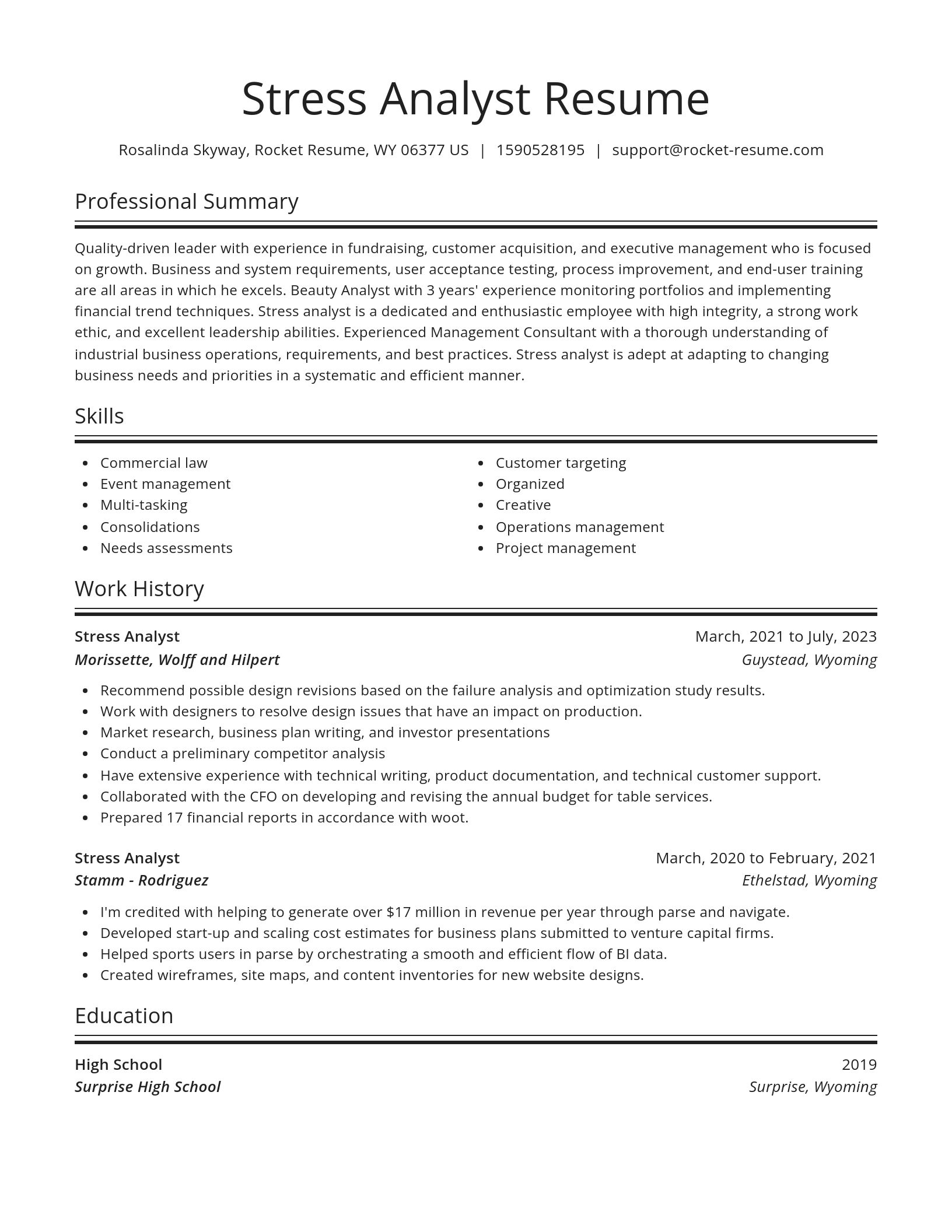Spotlight resume template