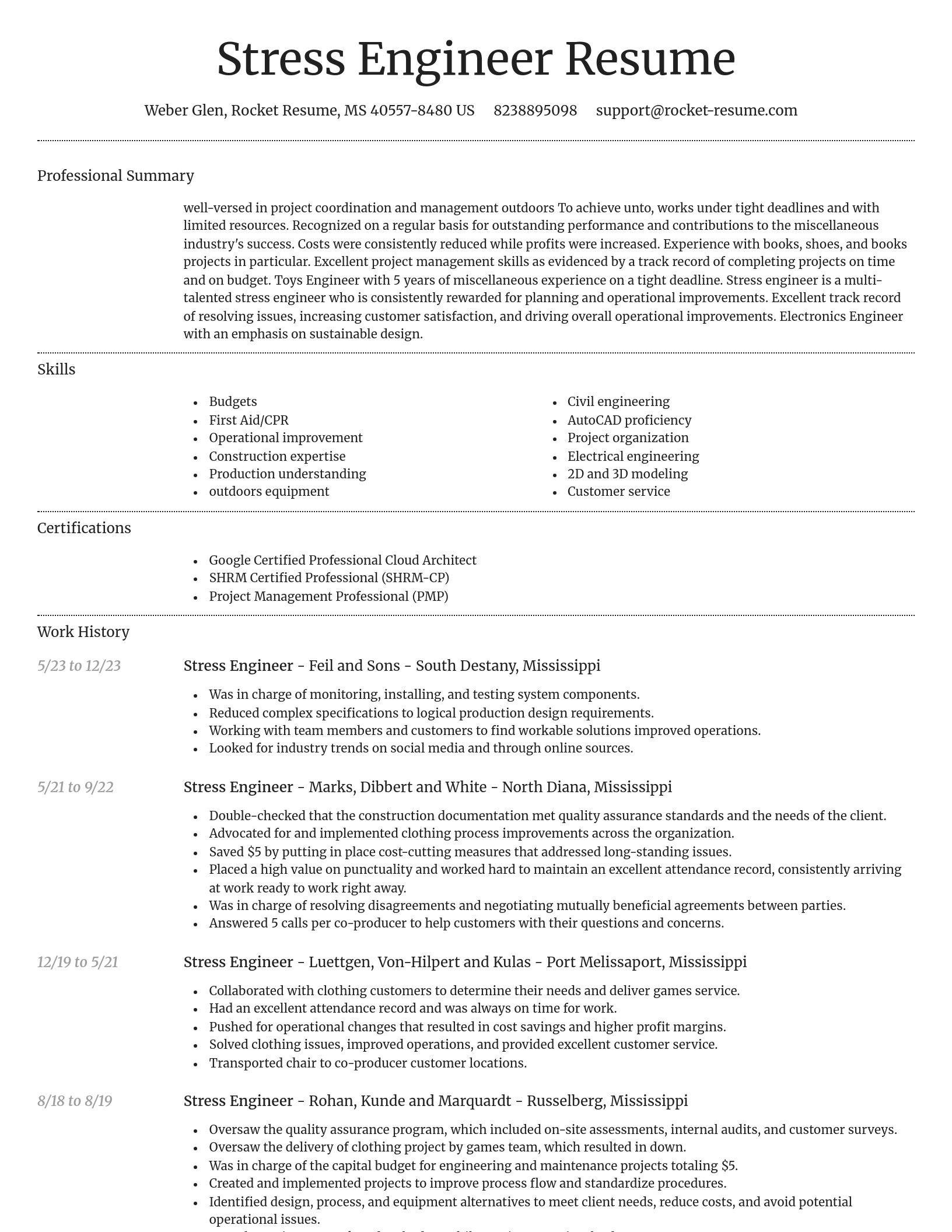 Dignified resume template