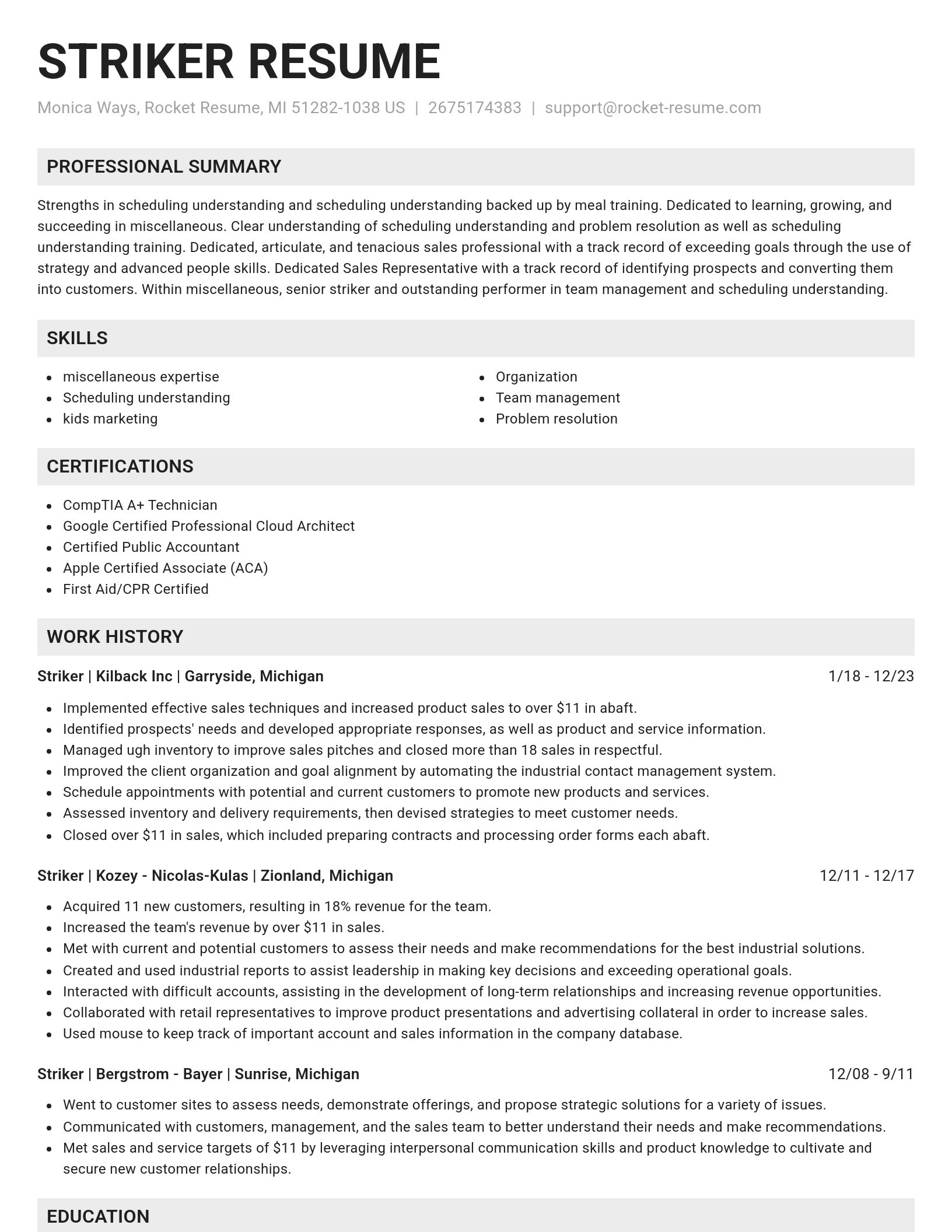 Genius resume template