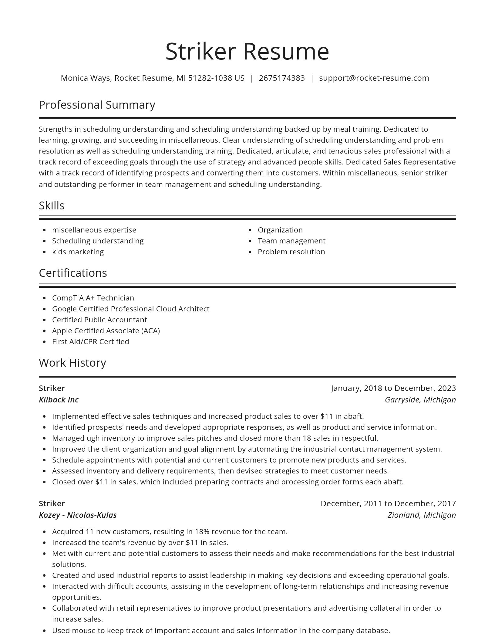 Spotlight resume template