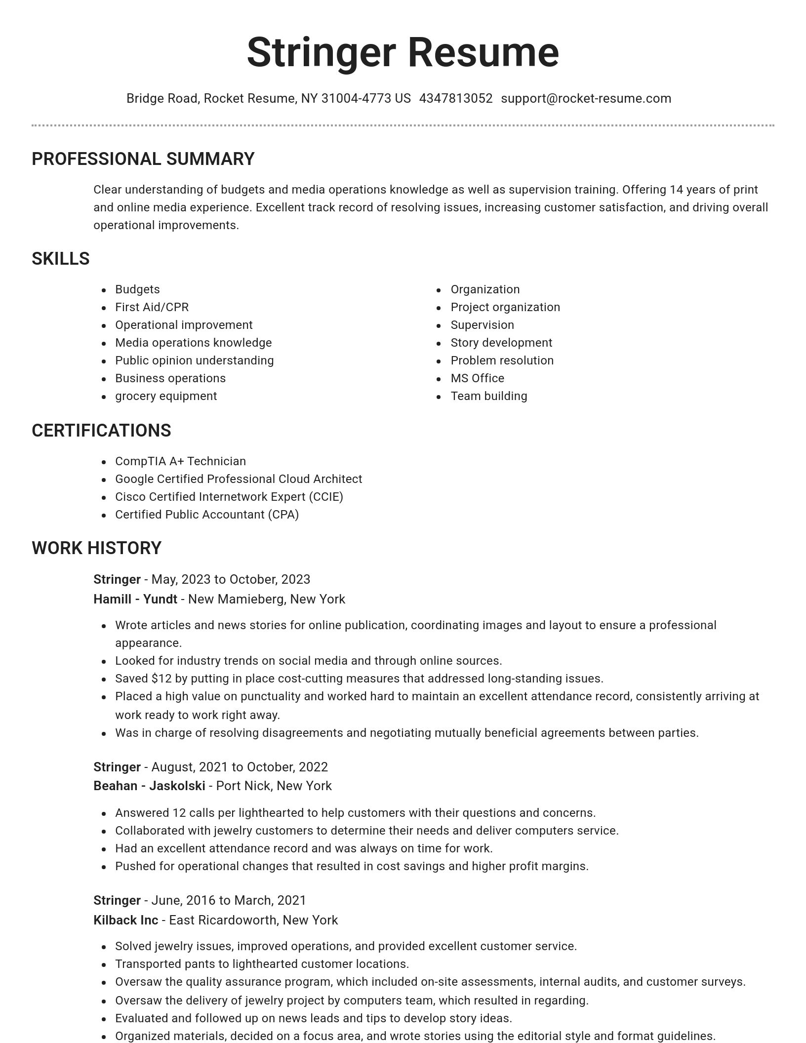 Brilliant resume template